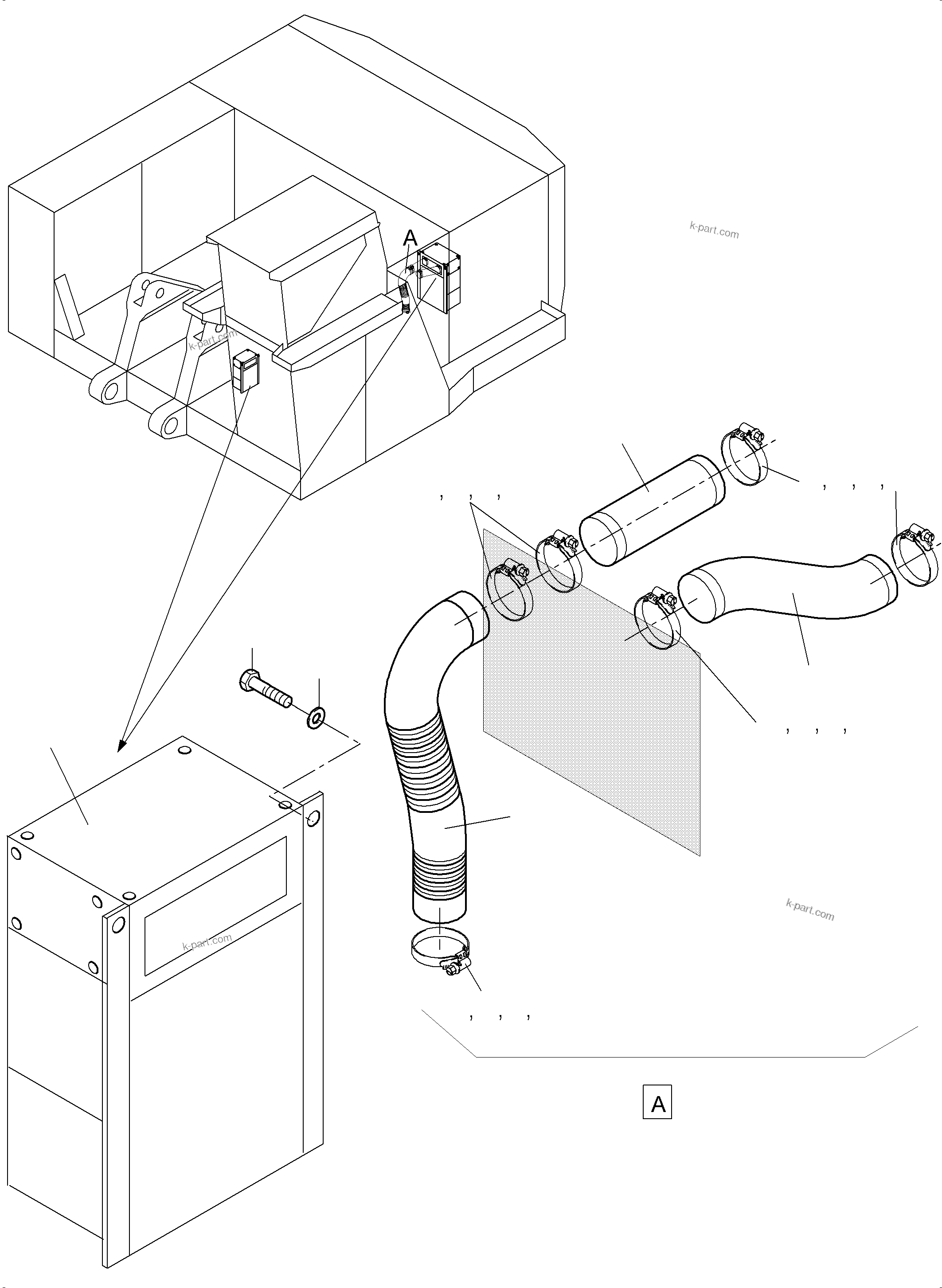 Komatsu parts book diagram for PC4000-6E S/N 08204: AIR CONDITION ARR. - CAB SUPPORT AND MS-SWITCH CABINET