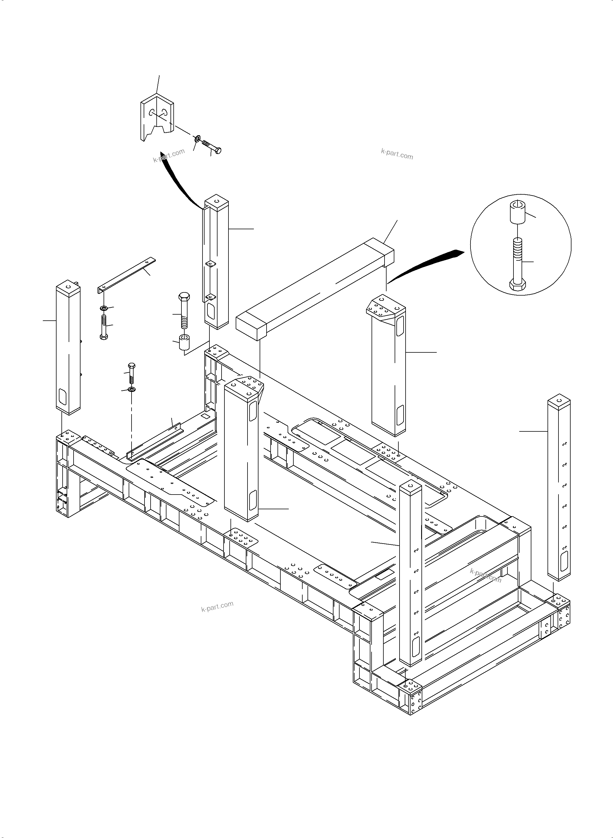 Komatsu parts book diagram for PC4000-6E S/N 08204: COVERING, ENGINE HOUSING