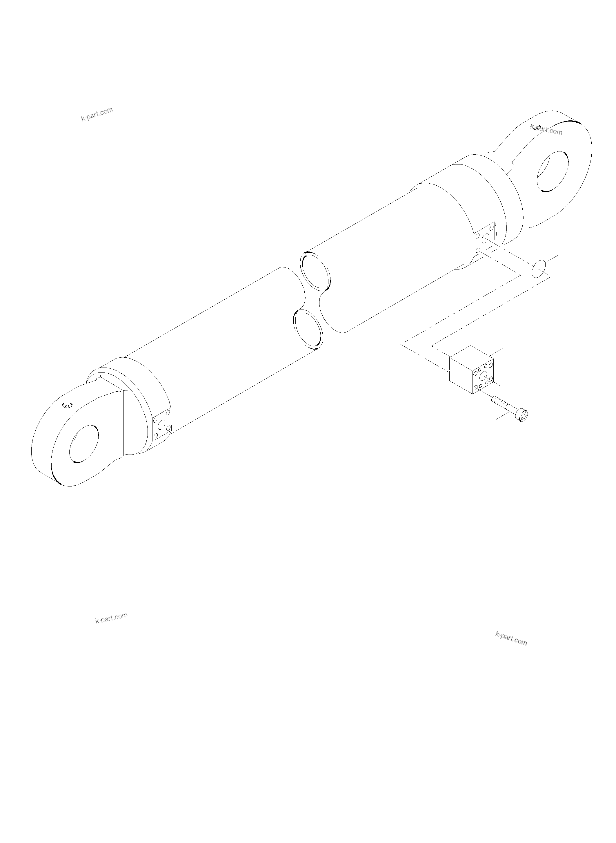 Komatsu parts book diagram for PC4000-6E S/N 08204: CONNECTOR BOOM CYLINDER
