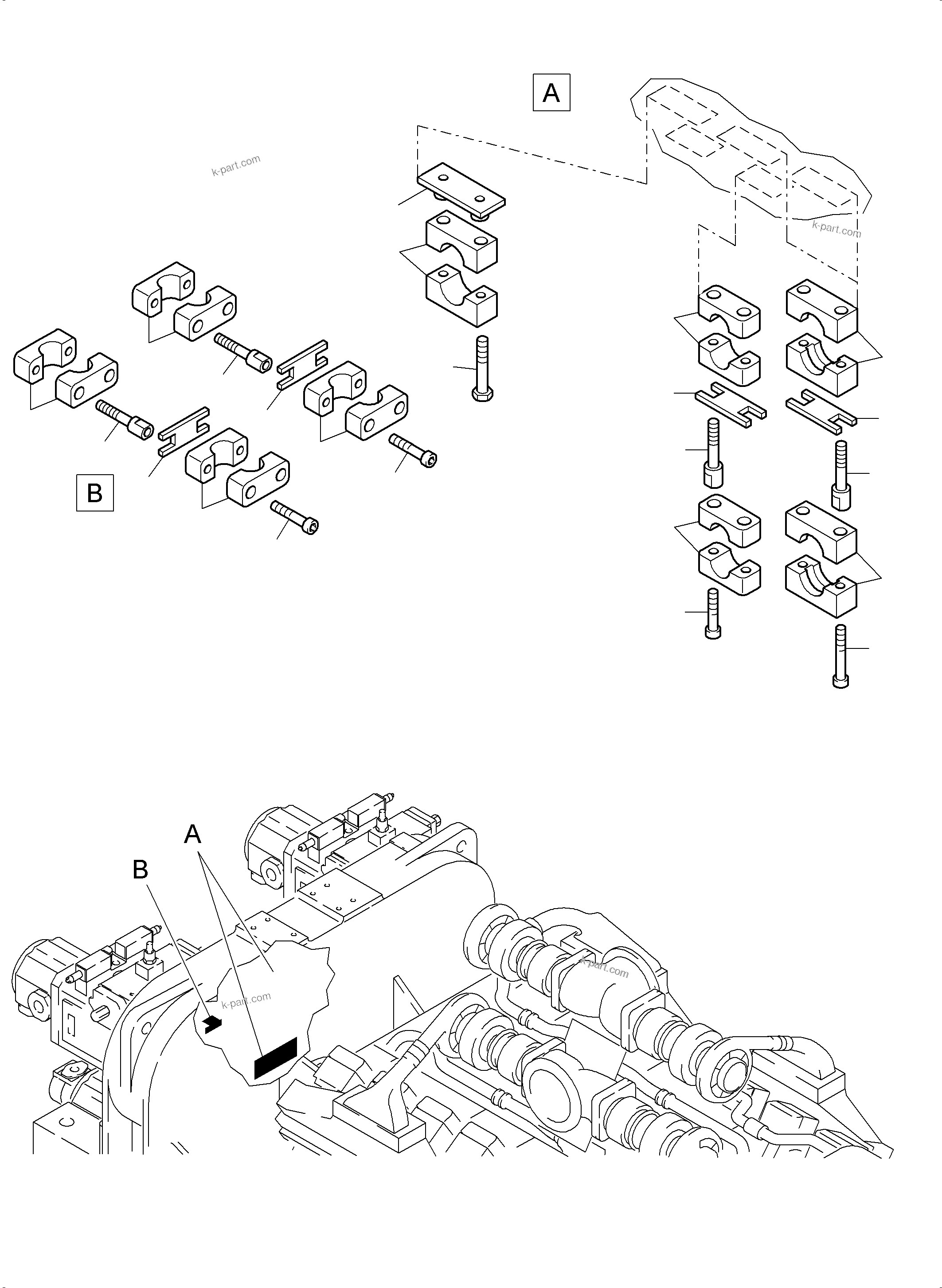 Komatsu parts book diagram for PC4000-6E S/N 08204: MOUNTING PARTS SUPERSTRUCTURE