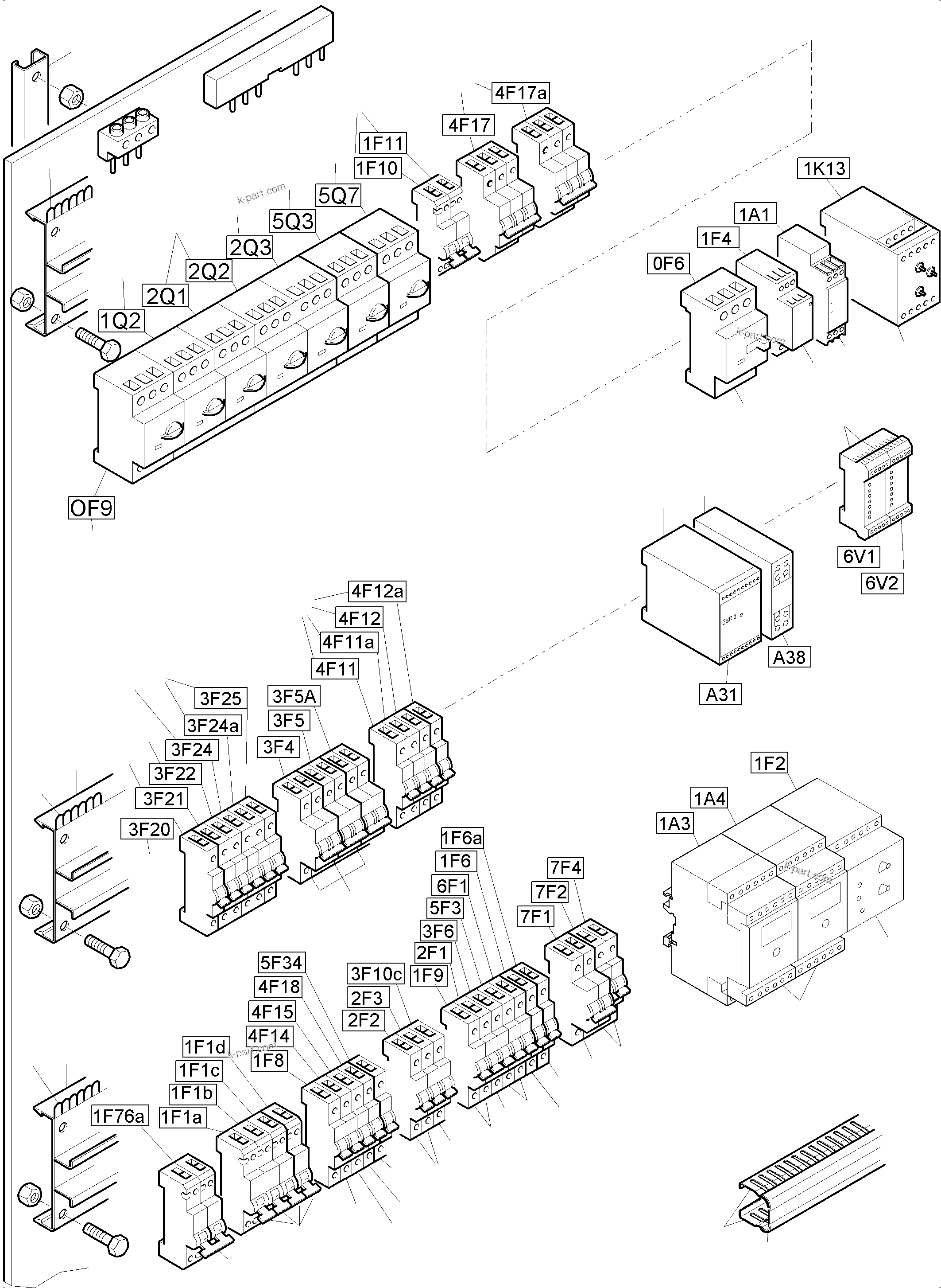 Komatsu parts book diagram for PC4000-6E S/N 08204: MOUNTING PLATE - CAB SUPPORT
