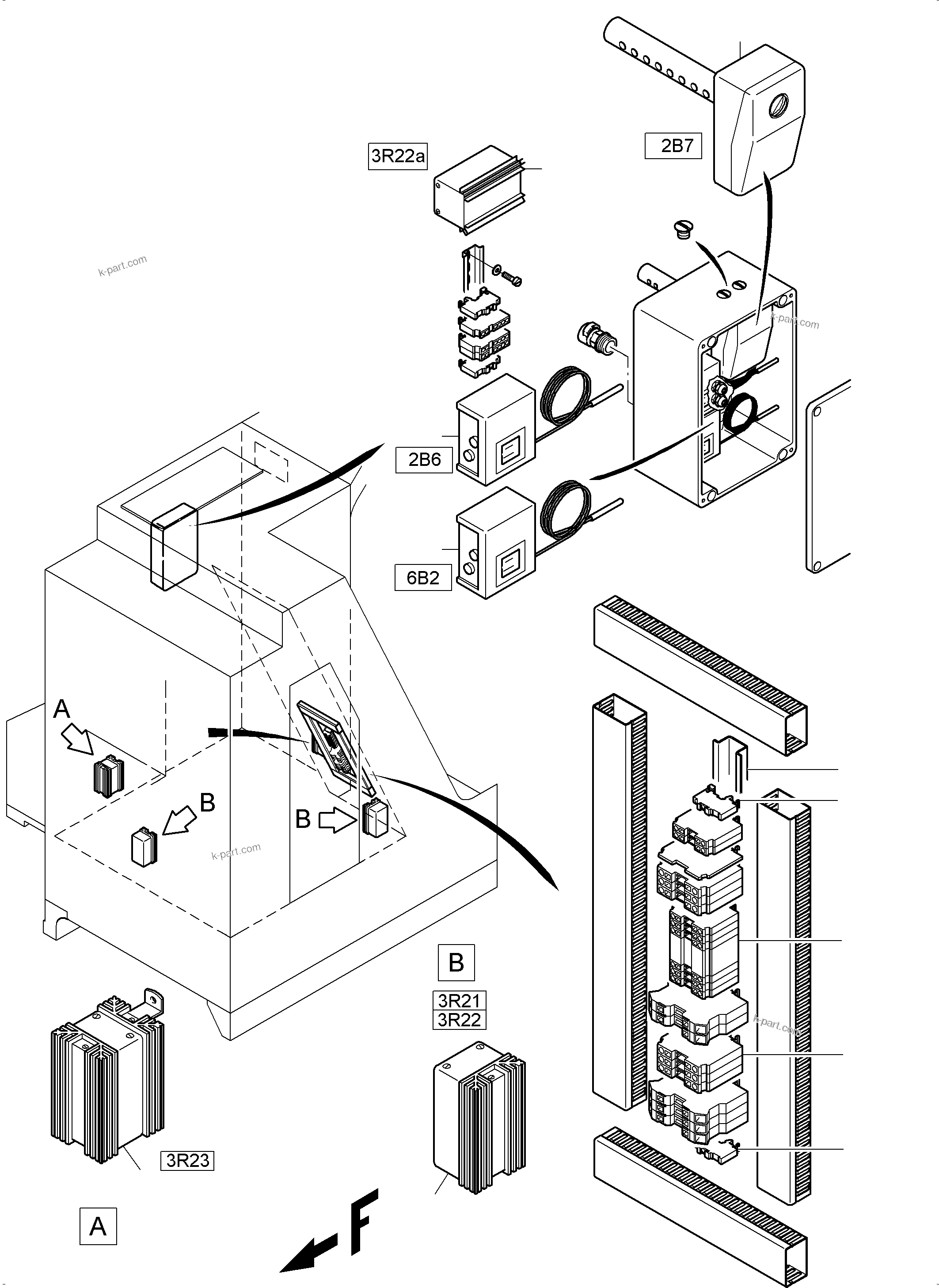 Komatsu parts book diagram for PC4000-6E S/N 08204: SWITCH CABINET (MS)