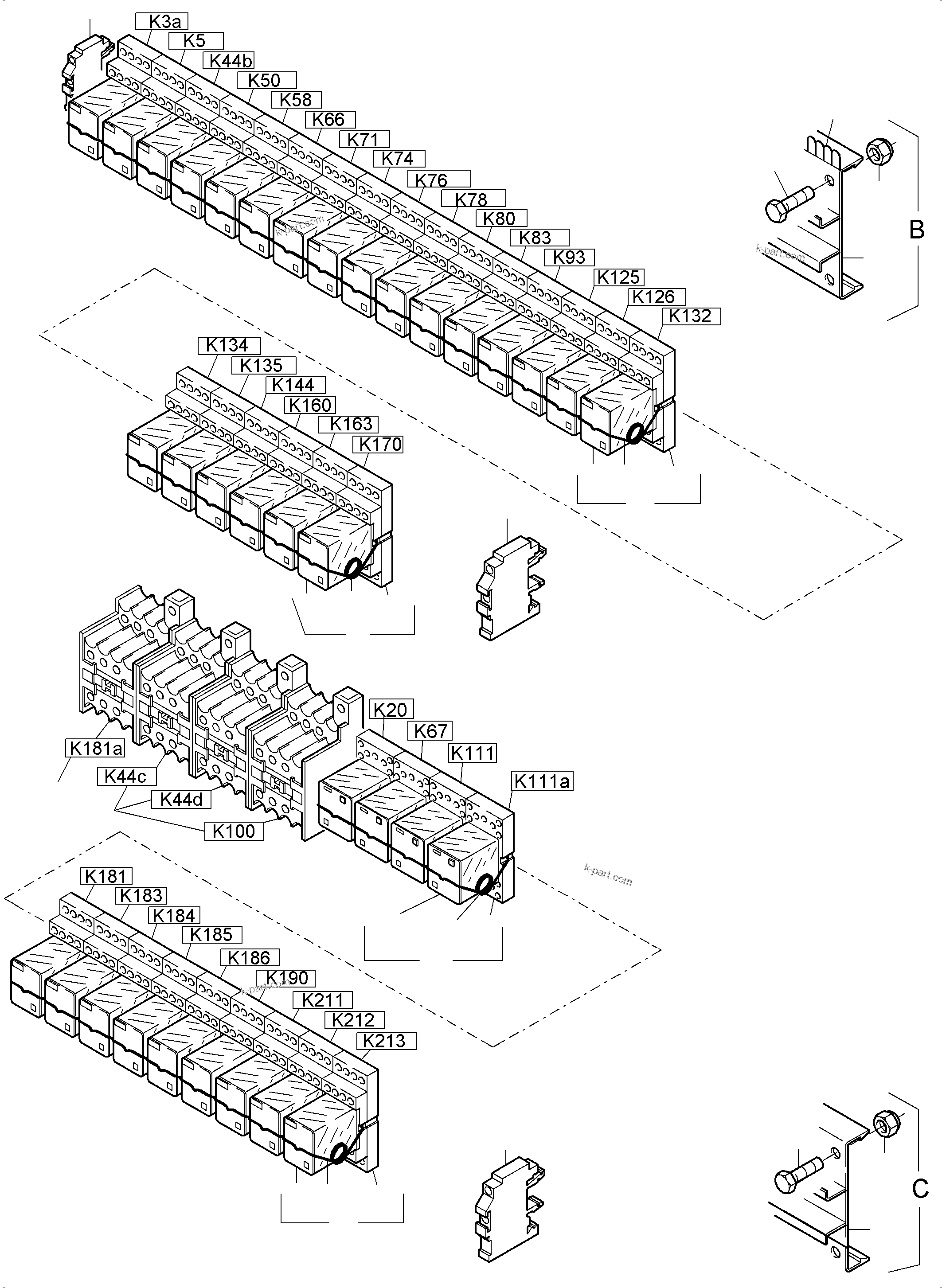 Komatsu parts book diagram for PC4000-6E S/N 08204: SWITCH FRAMING X2