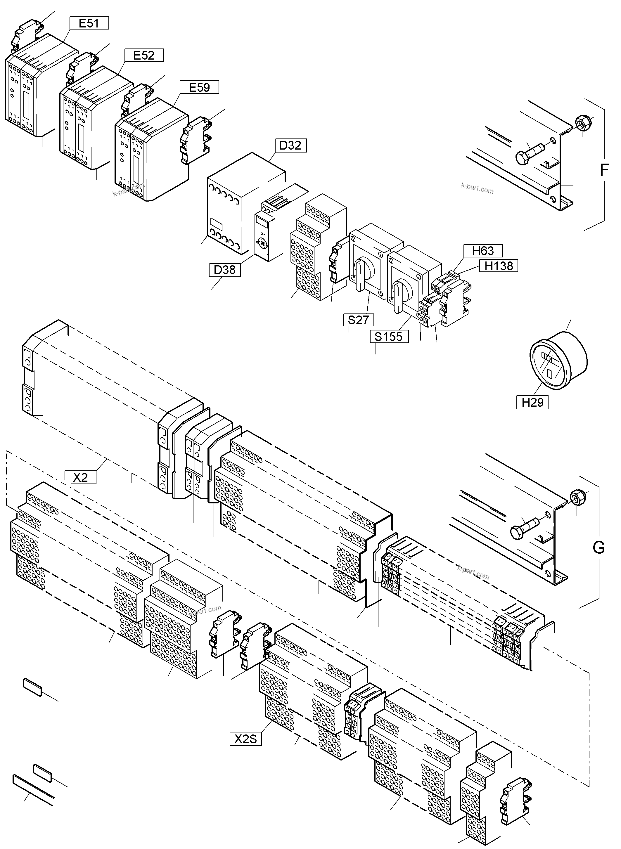 Komatsu parts book diagram for PC4000-6E S/N 08204: SWITCH FRAMING X2