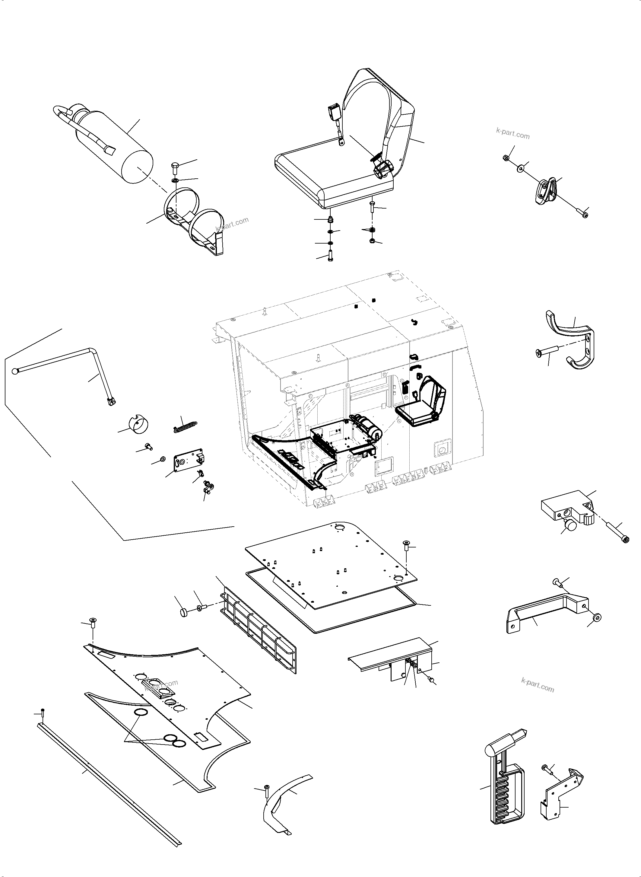 Komatsu parts book diagram for PC4000-6E S/N 08204: OPERATOR'S CAB PART 1
