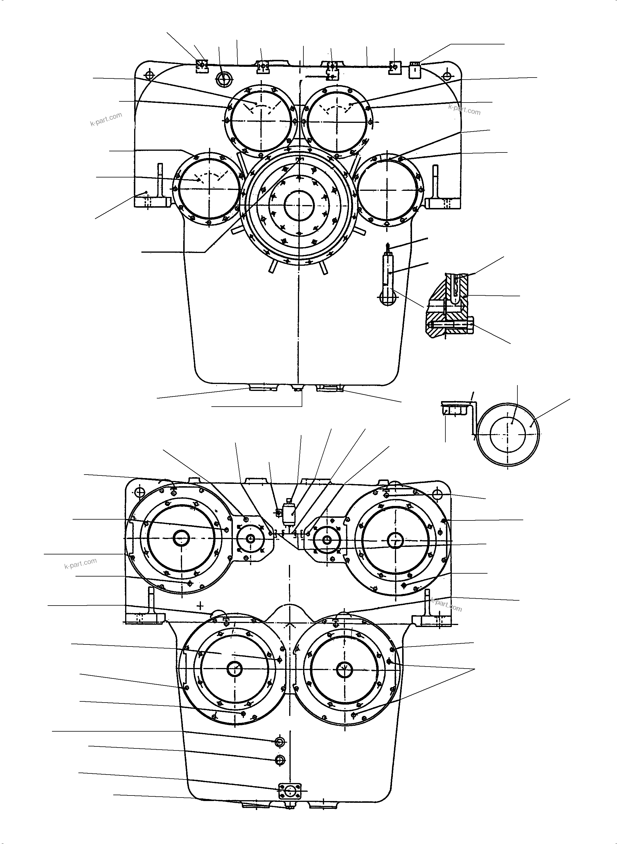 Komatsu parts book diagram for PC4000-6E S/N 08206: PUMP DISTRIBUTOR GEAR