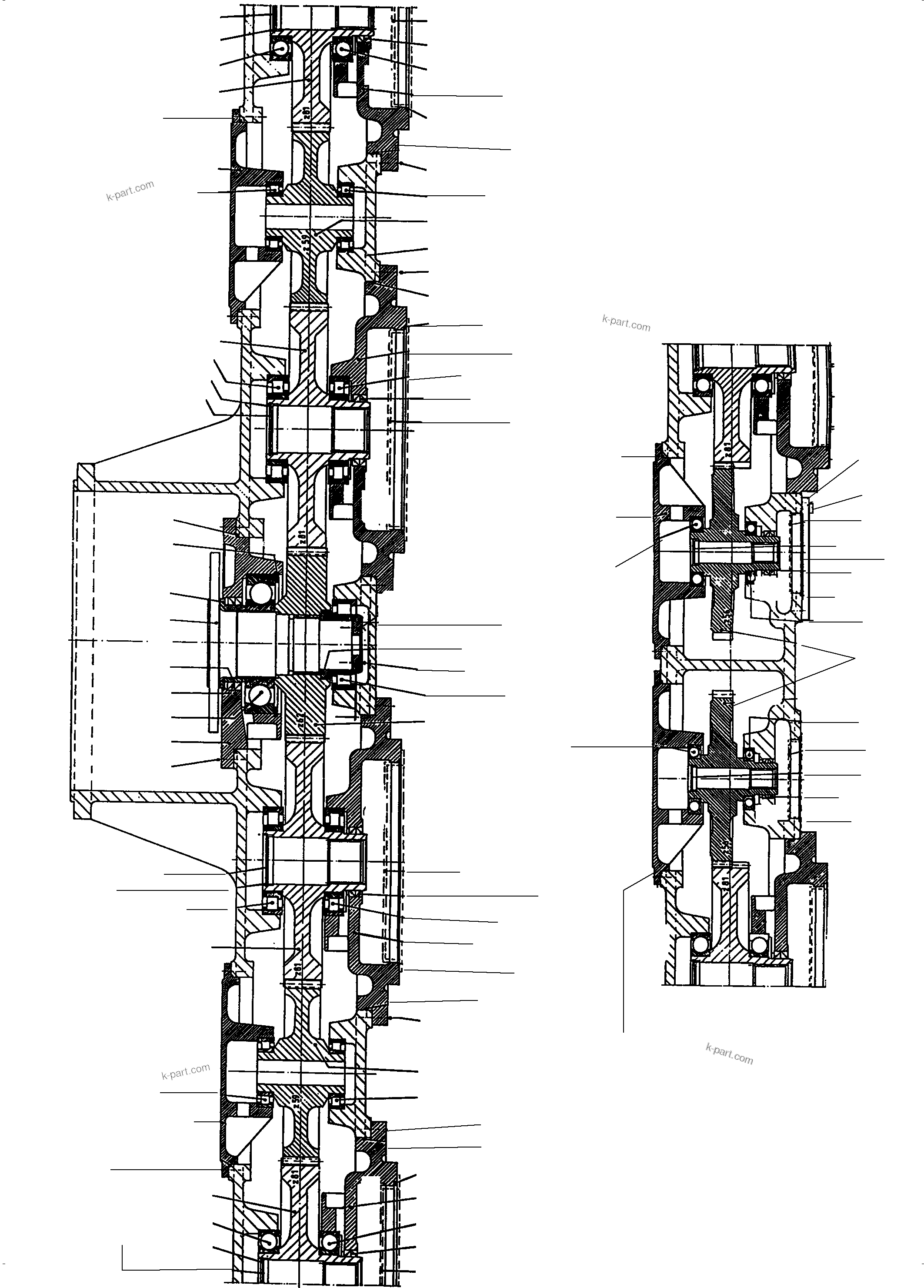 Komatsu parts book diagram for PC4000-6E S/N 08206: PUMP DISTRIBUTOR GEAR
