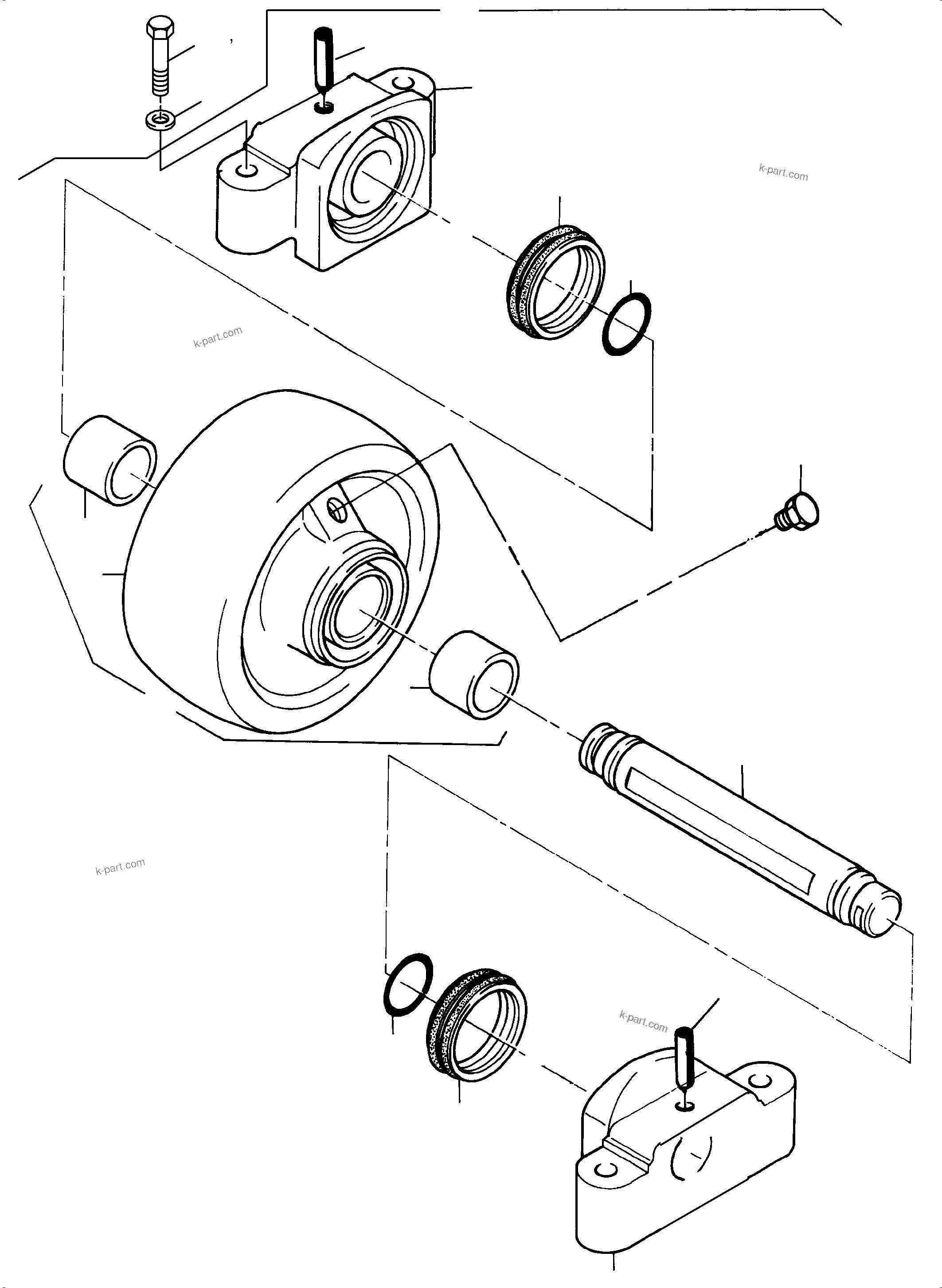 Komatsu parts book diagram for PC4000-6E S/N 08206: TOP ROLLER