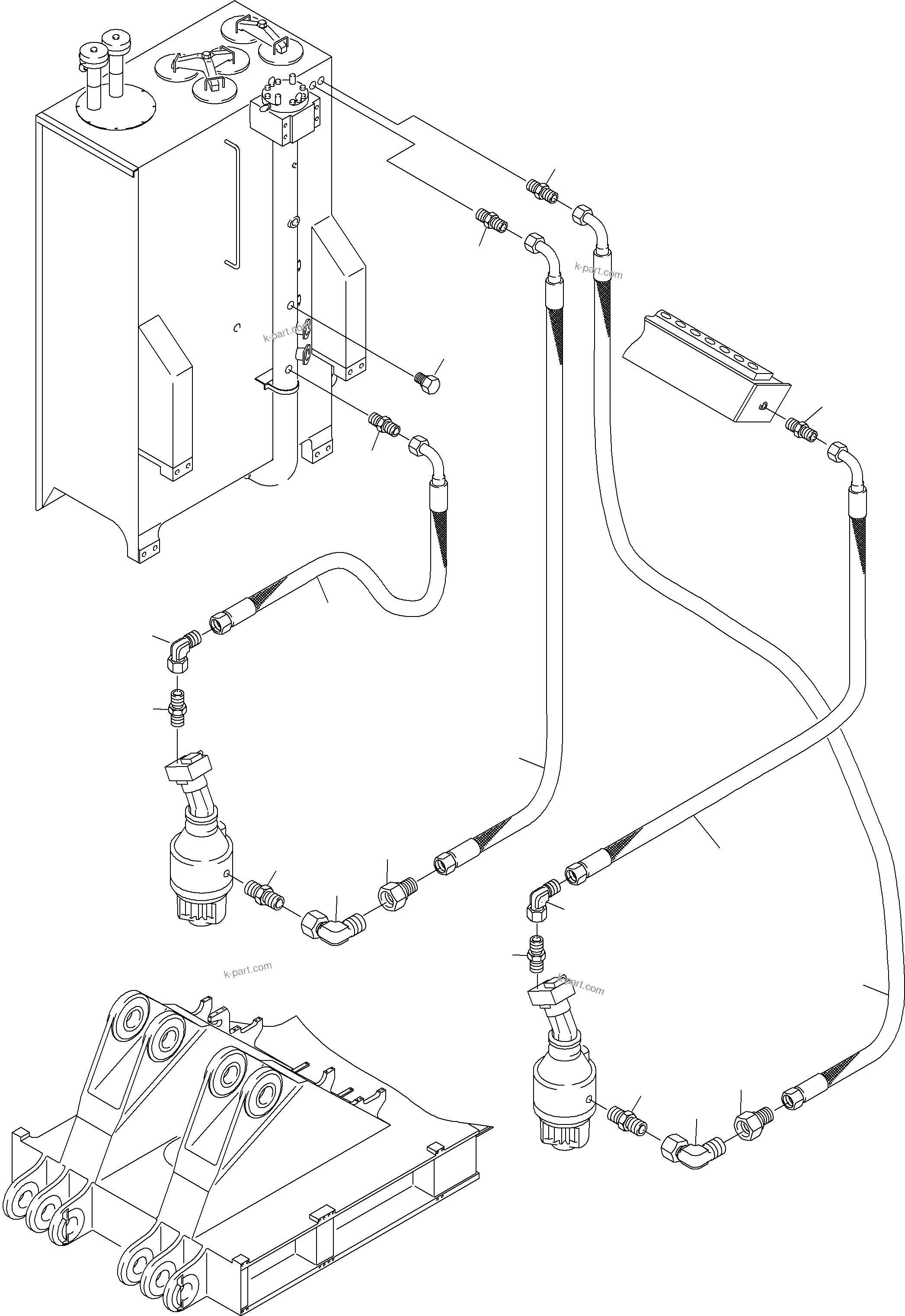 Komatsu parts book diagram for PC4000-6E S/N 08206: LINES SLEW GEAR