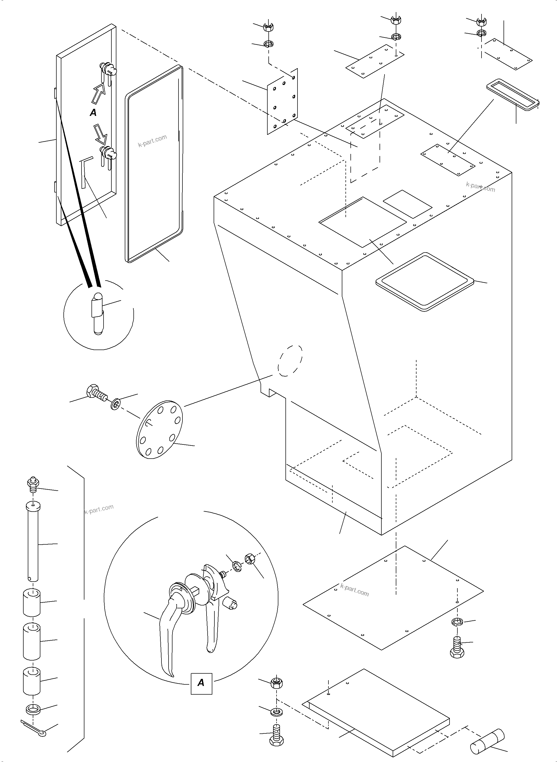 Komatsu parts book diagram for PC4000-6E S/N 08206: CAB SUPPORT
