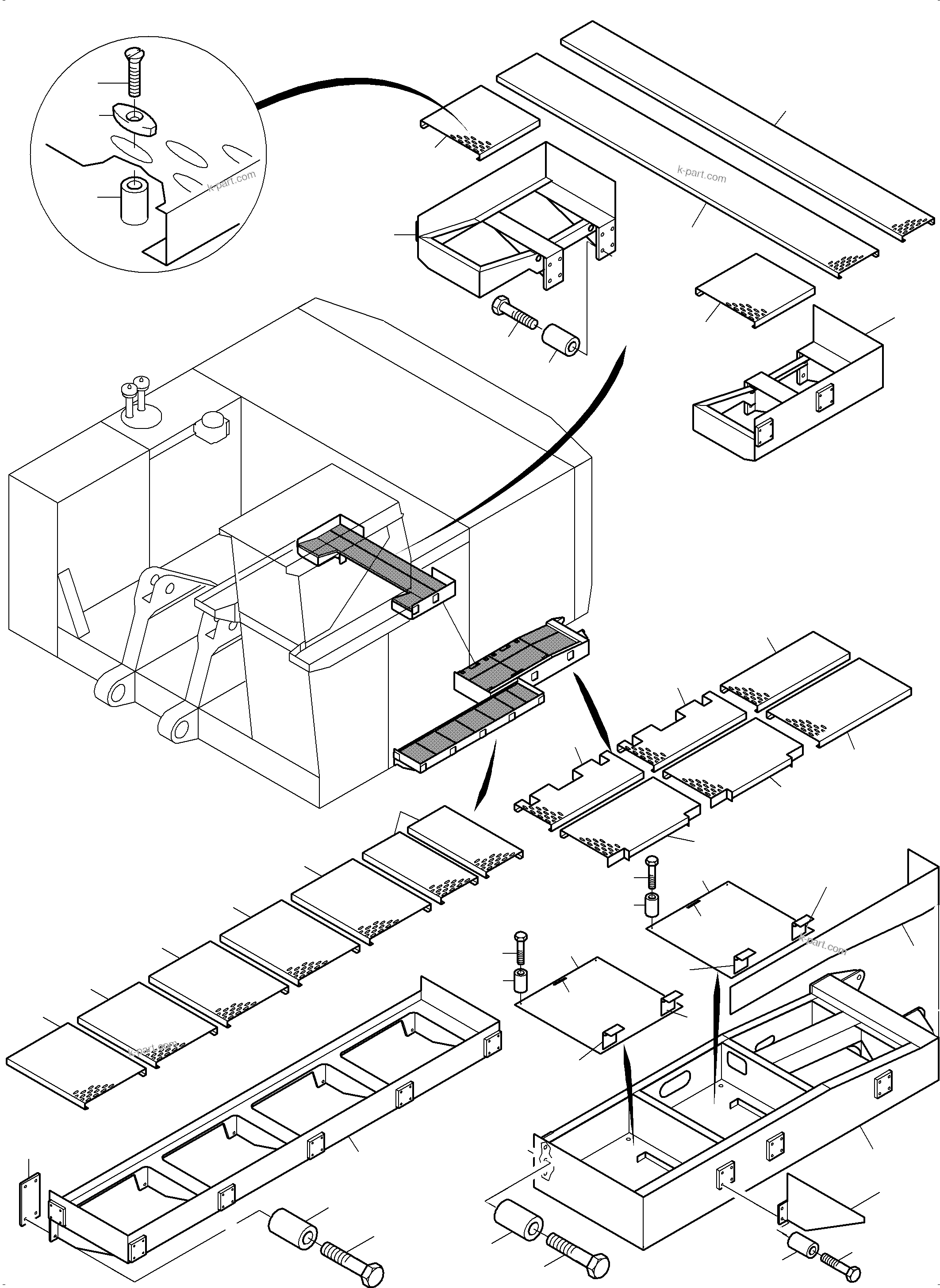 Komatsu parts book diagram for PC4000-6E S/N 08206: PLATFORM