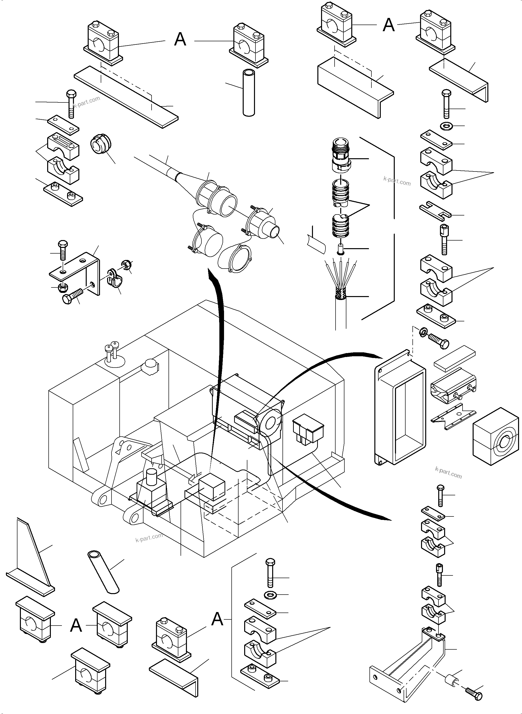 Komatsu parts book diagram for PC4000-6E S/N 08206: CABLES - ELECTRIC MOTOR