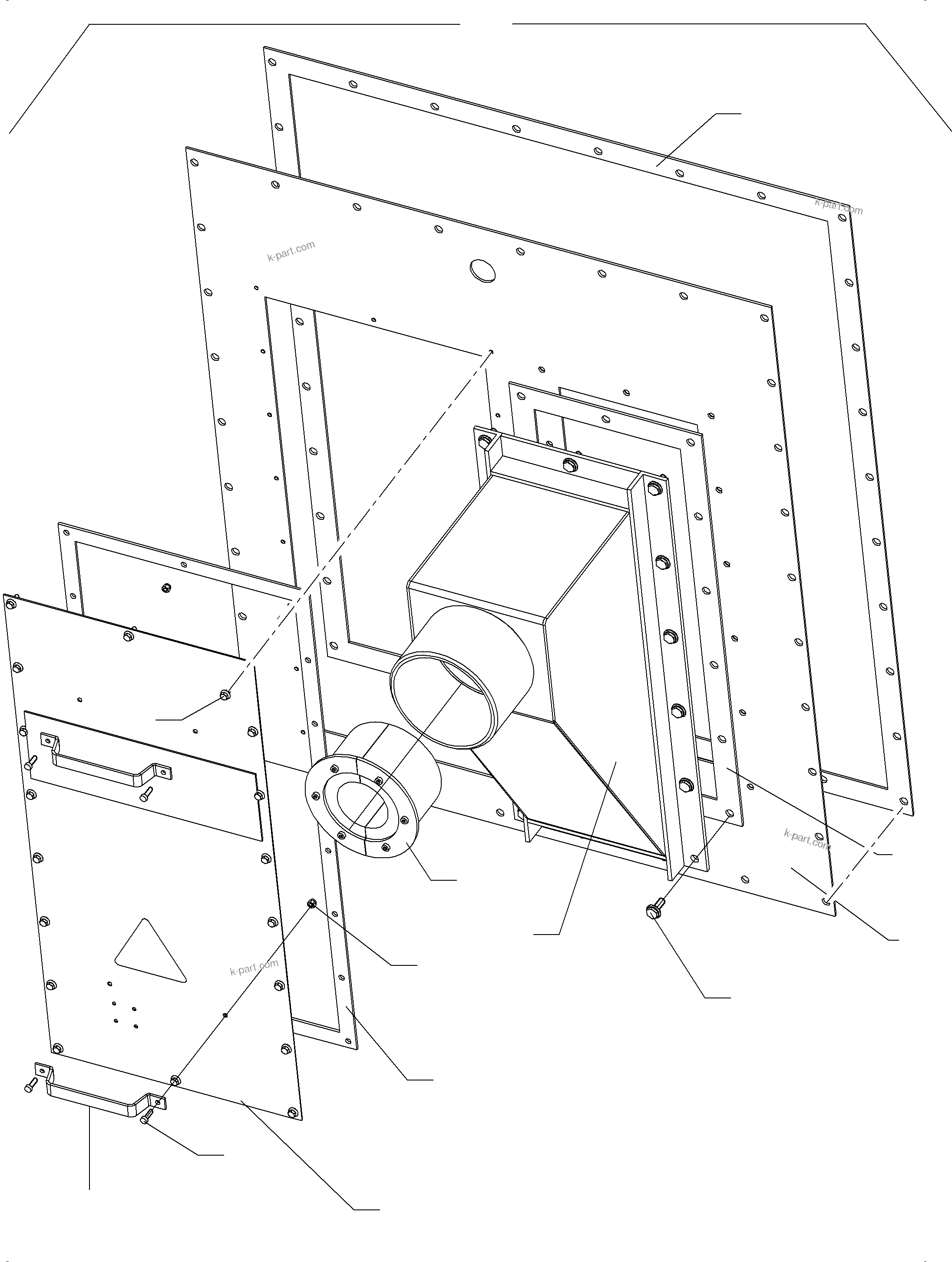 Komatsu parts book diagram for PC4000-6E S/N 08206: HOOD ASSY.