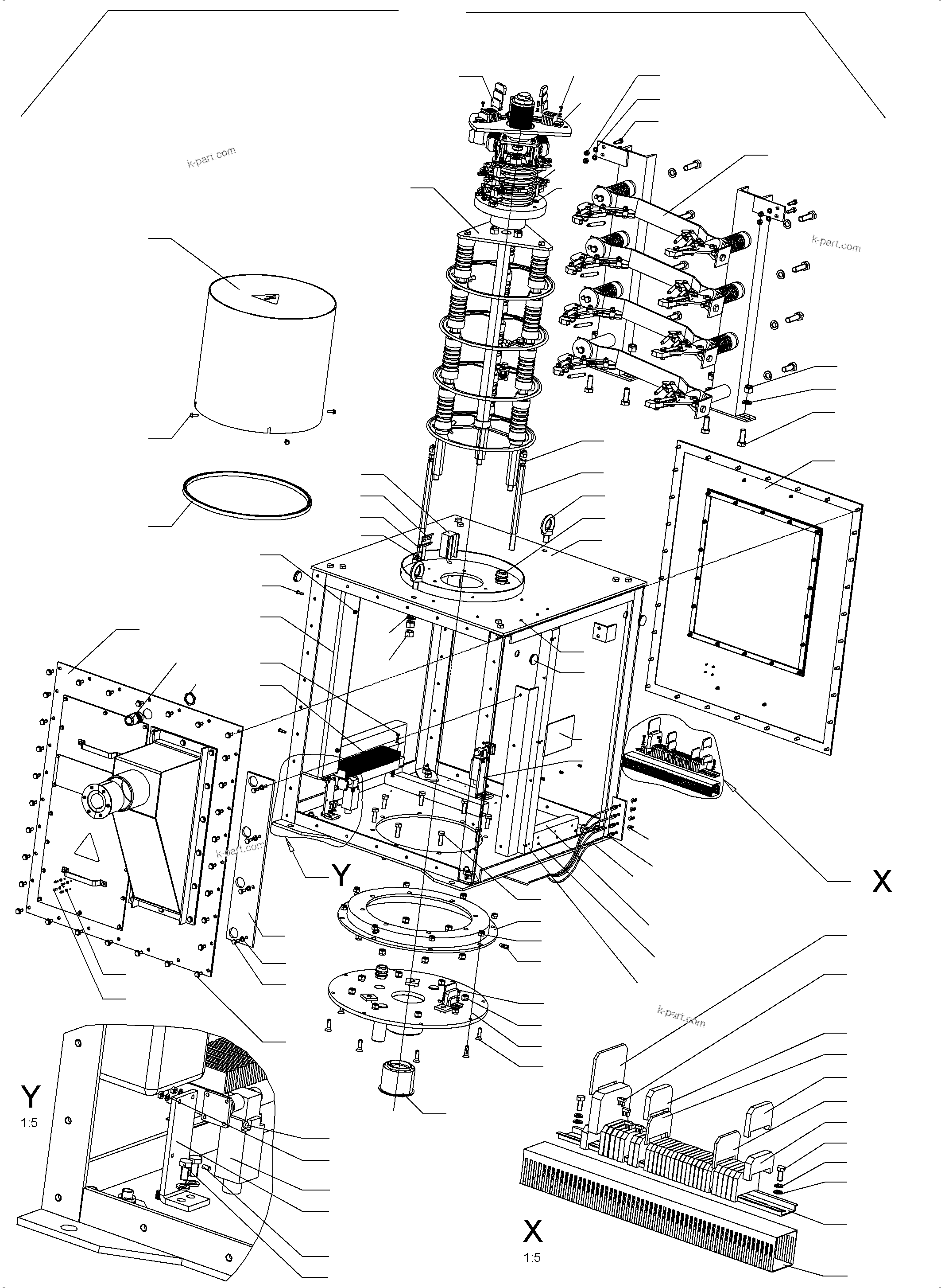 Komatsu parts book diagram for PC4000-6E S/N 08206: SLIP RING