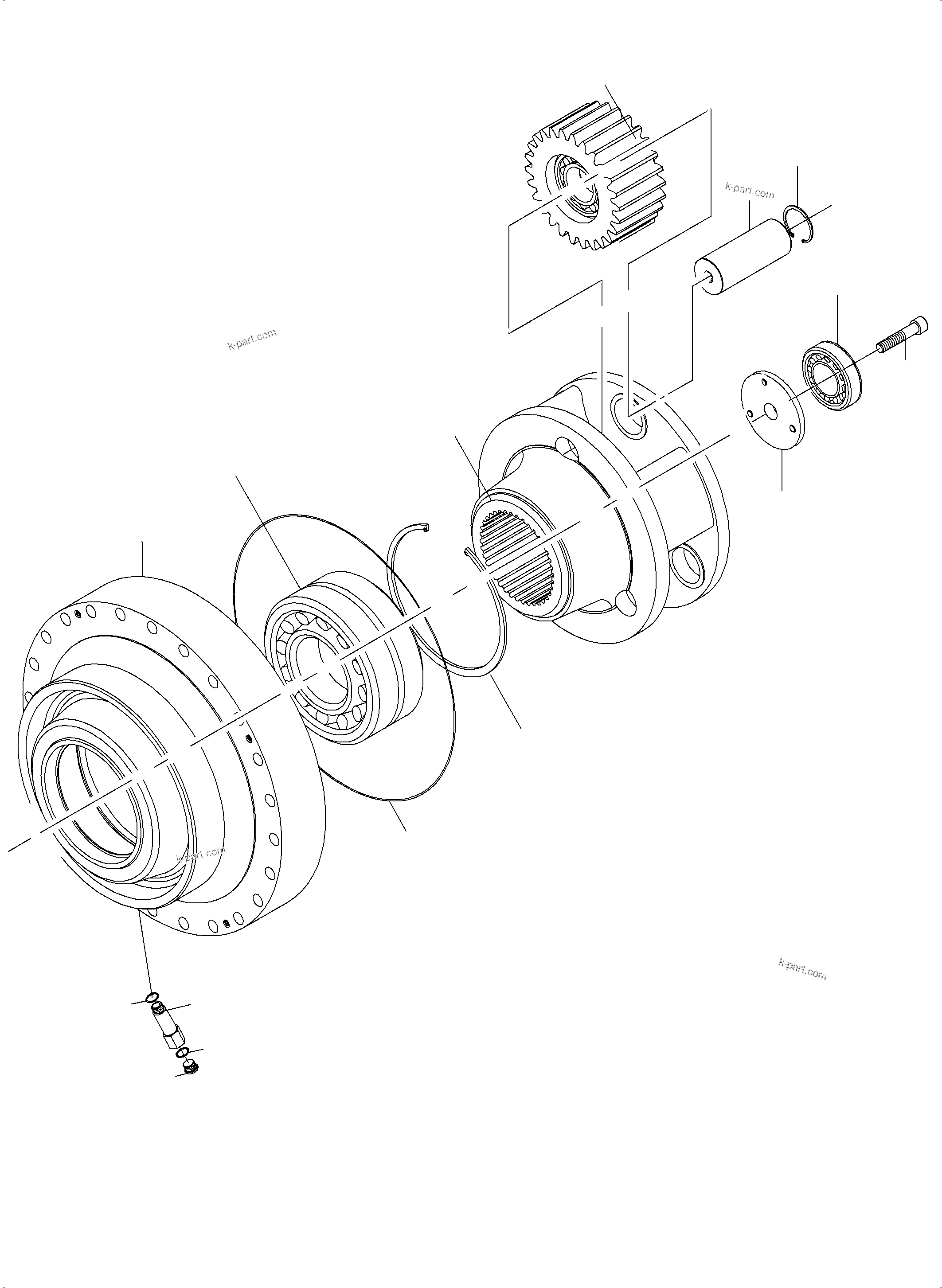 Komatsu parts book diagram for PC4000-6E S/N 08206: SLEW GEAR