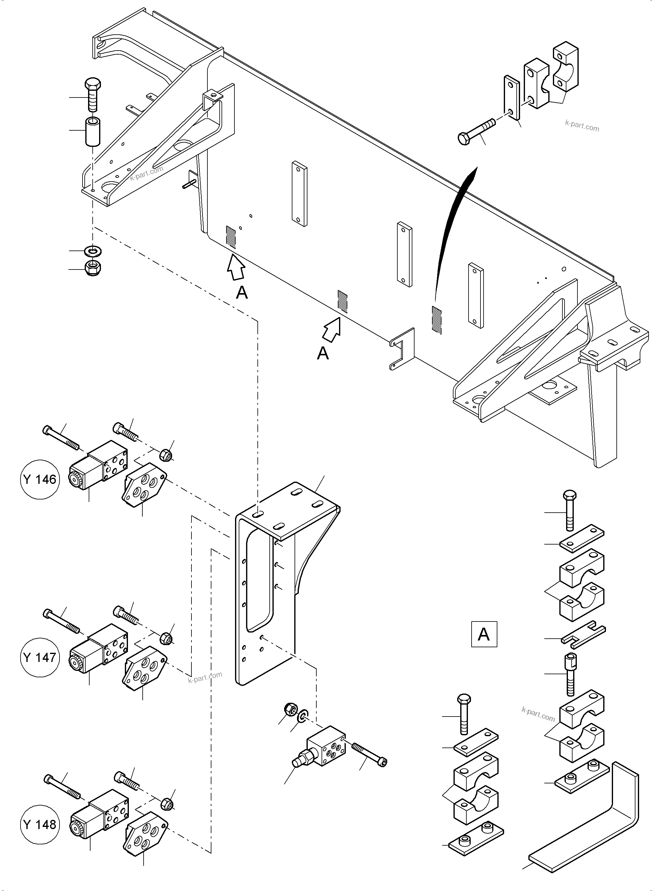 Komatsu parts book diagram for PC4000-6E S/N 08206: CONTROL- AND FILTER PLATE