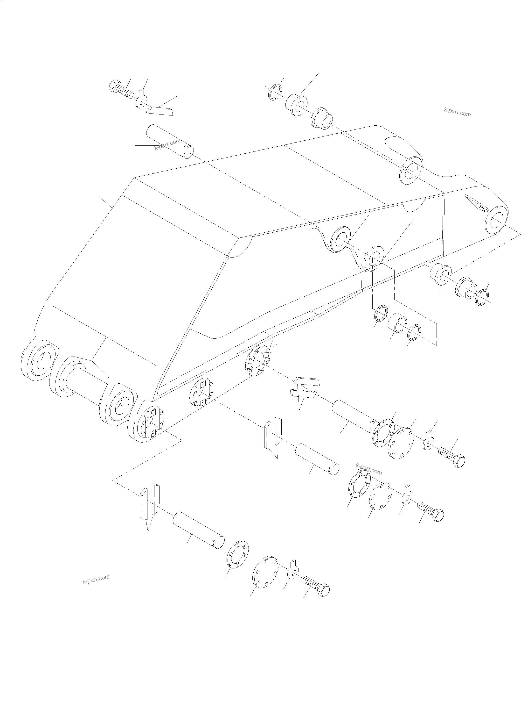 Komatsu parts book diagram for PC4000-6E S/N 08206: BULLCLAM BUCKET BOOM 7,15 M