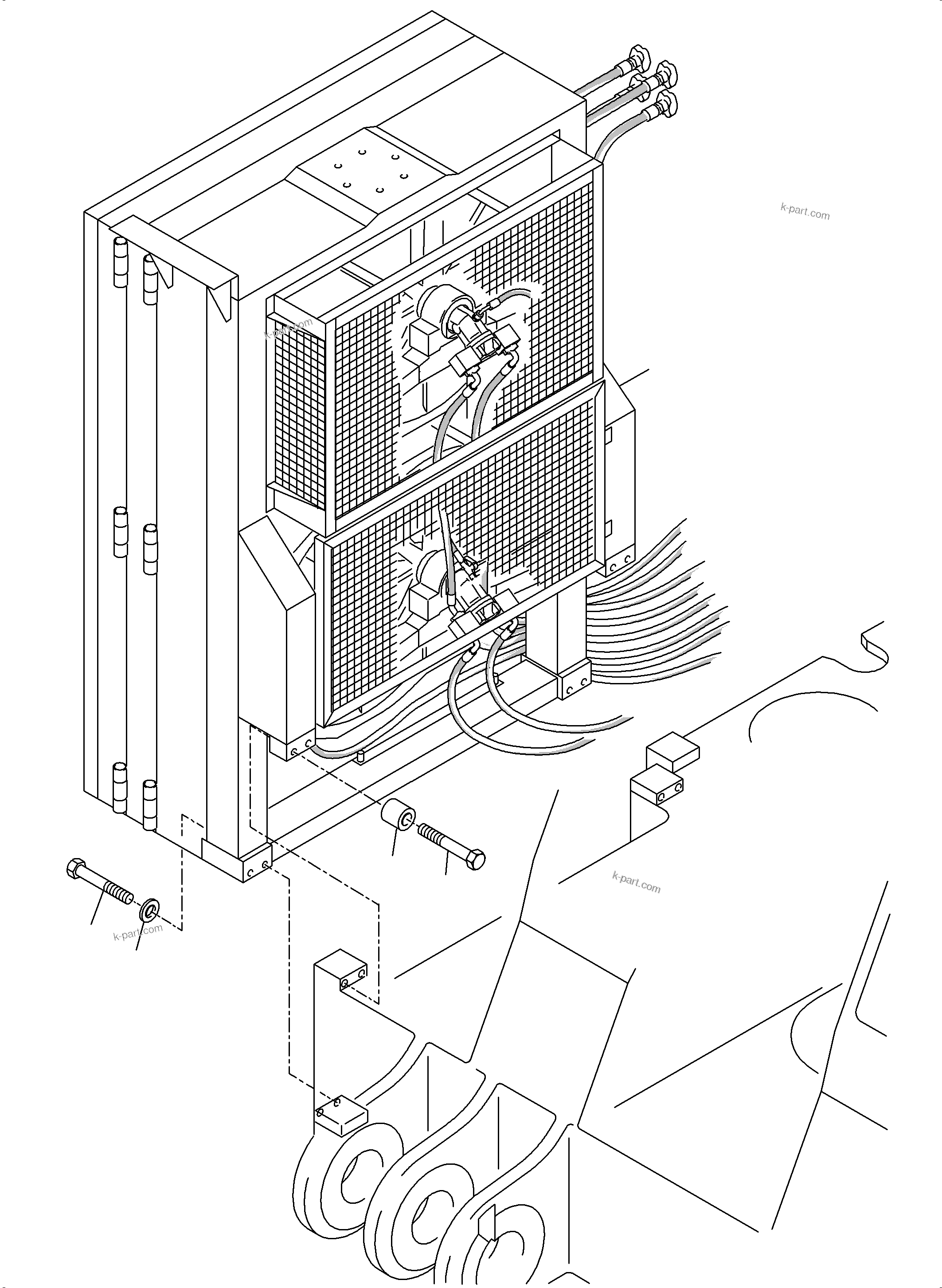 Komatsu parts book diagram for PC4000-6E S/N 08206: OIL COOLER SYSTEM