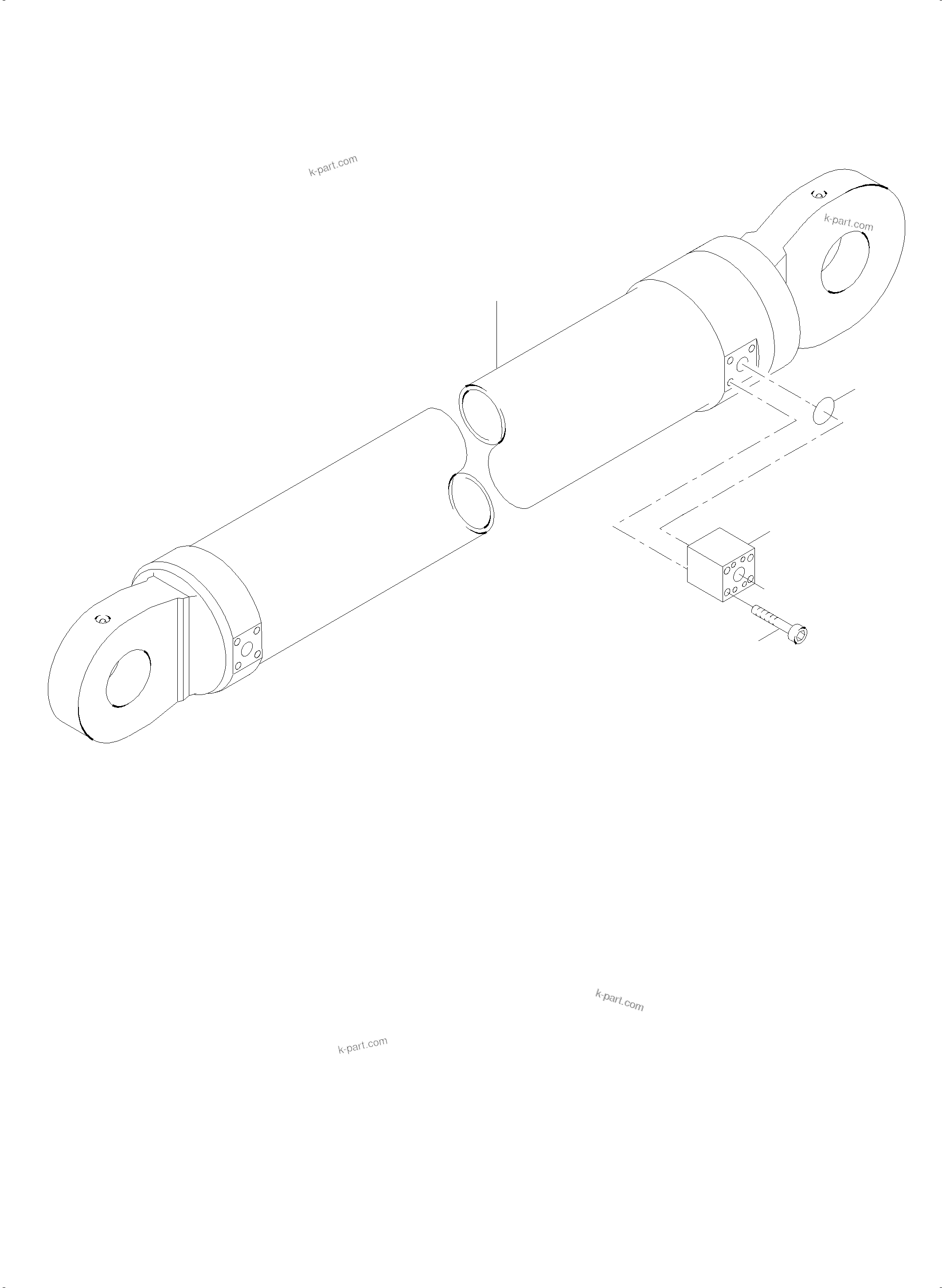 Komatsu parts book diagram for PC4000-6E S/N 08206: CONNECTOR BOOM CYLINDER