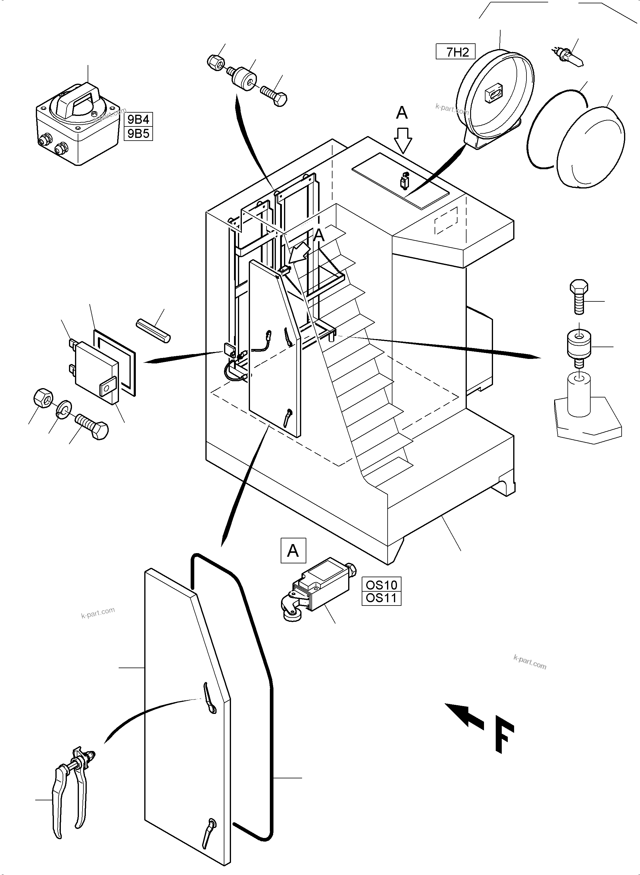 Komatsu parts book diagram for PC4000-6E S/N 08206: SWITCH CABINET