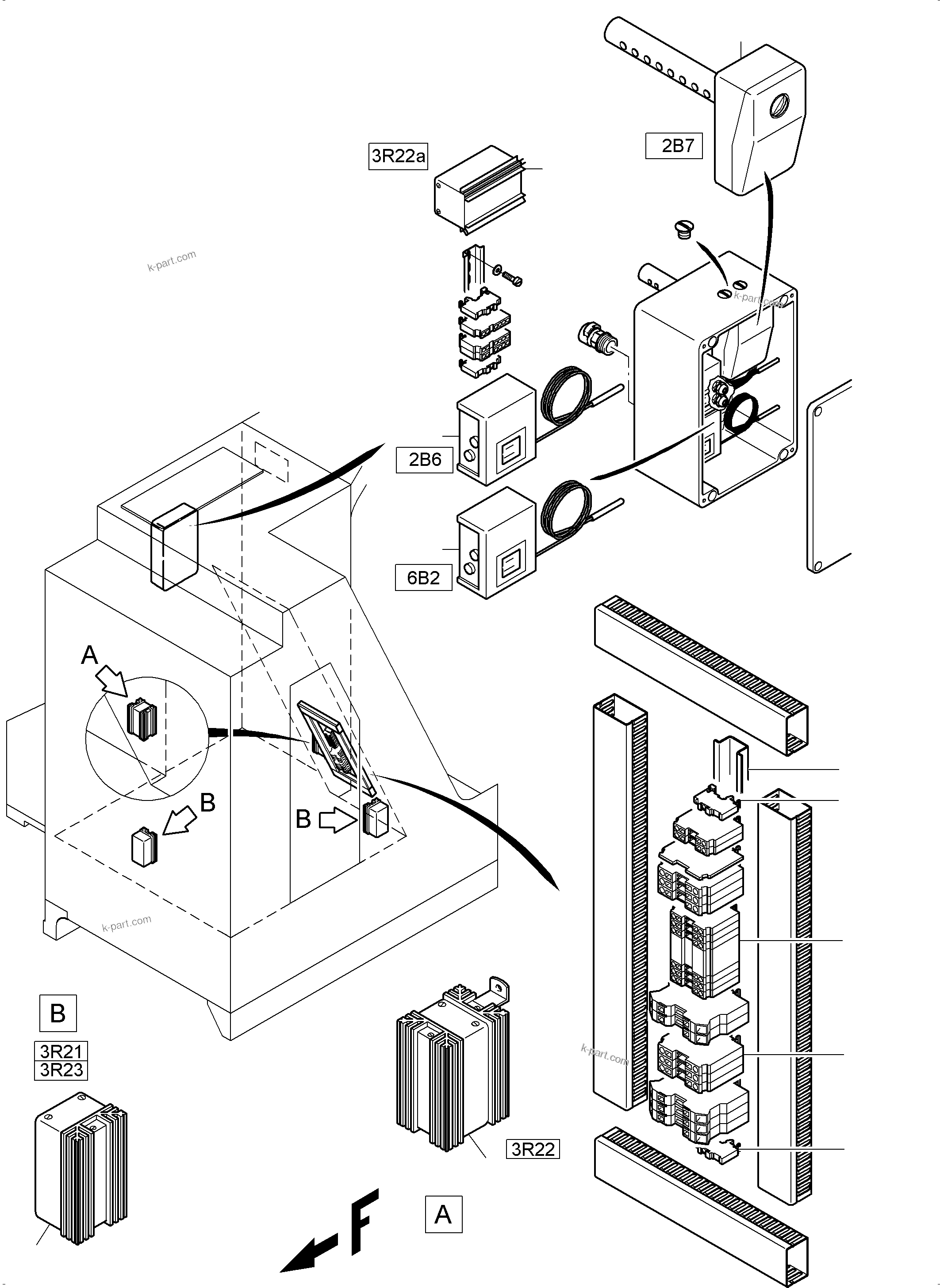 Komatsu parts book diagram for PC4000-6E S/N 08206: SWITCH CABINET