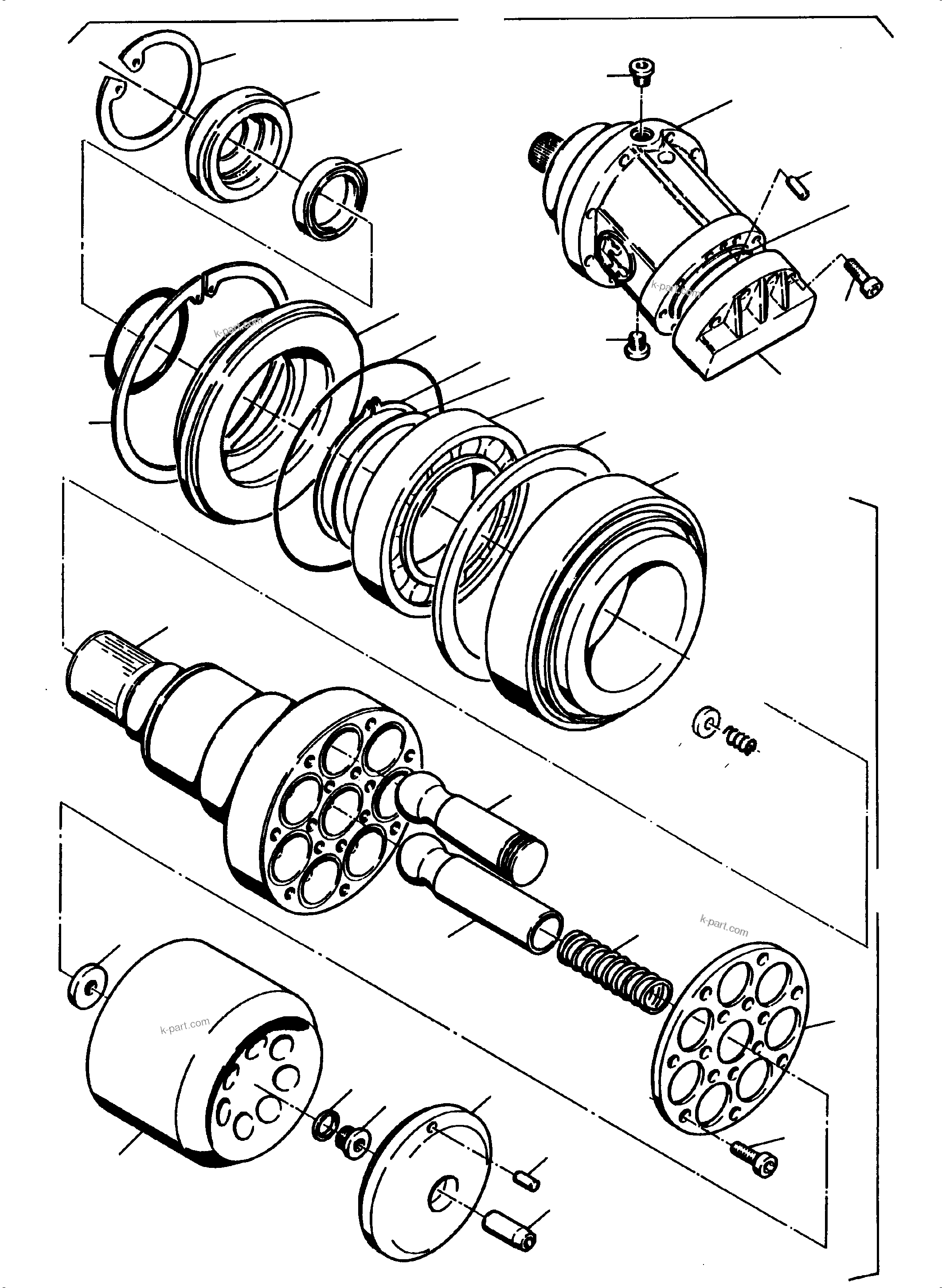 Komatsu parts book diagram for PC4000-6 S/N 08210: HYDRAULIC MOTOR