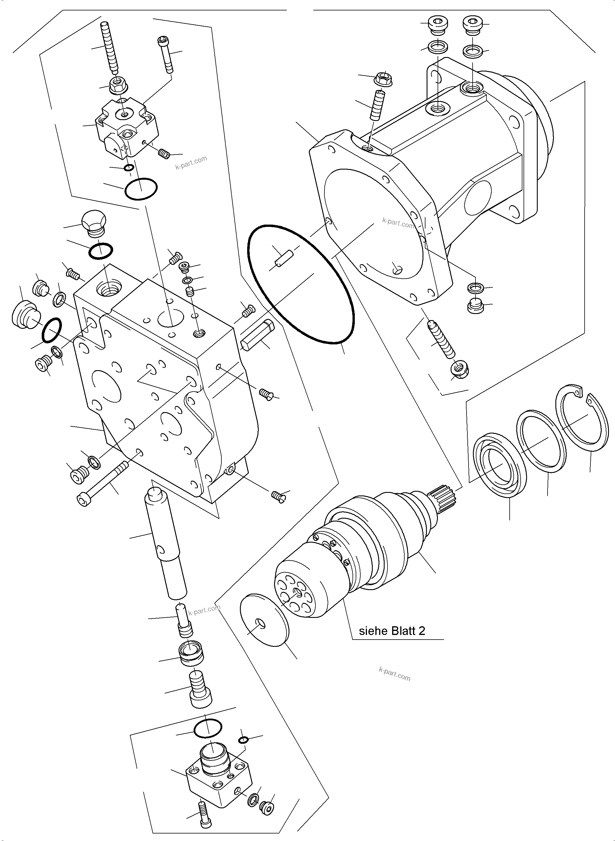 Komatsu parts book diagram for PC4000-6 S/N 08210: VARIABLE DISPLACEMENT PUMP