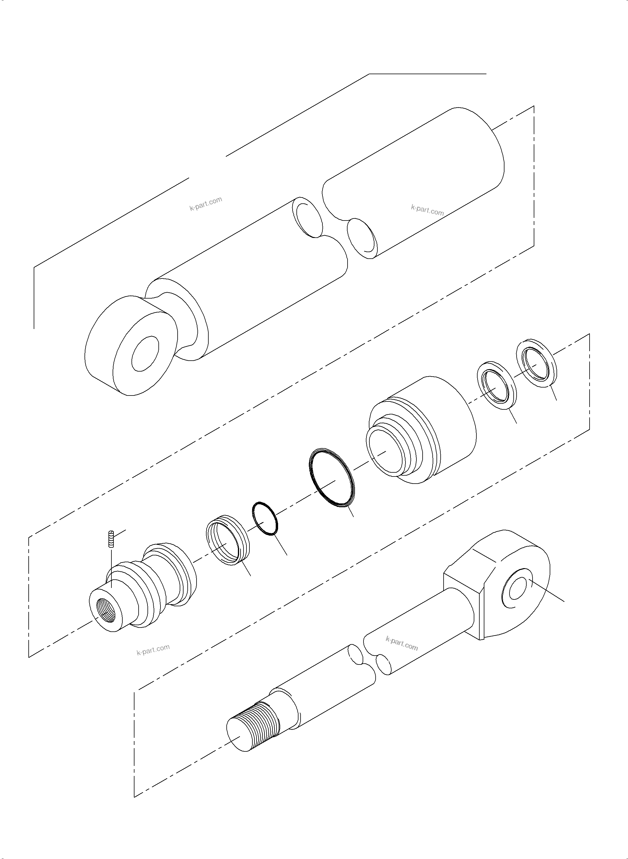Komatsu parts book diagram for PC4000-6 S/N 08210: HYDRAULIC CYLINDER