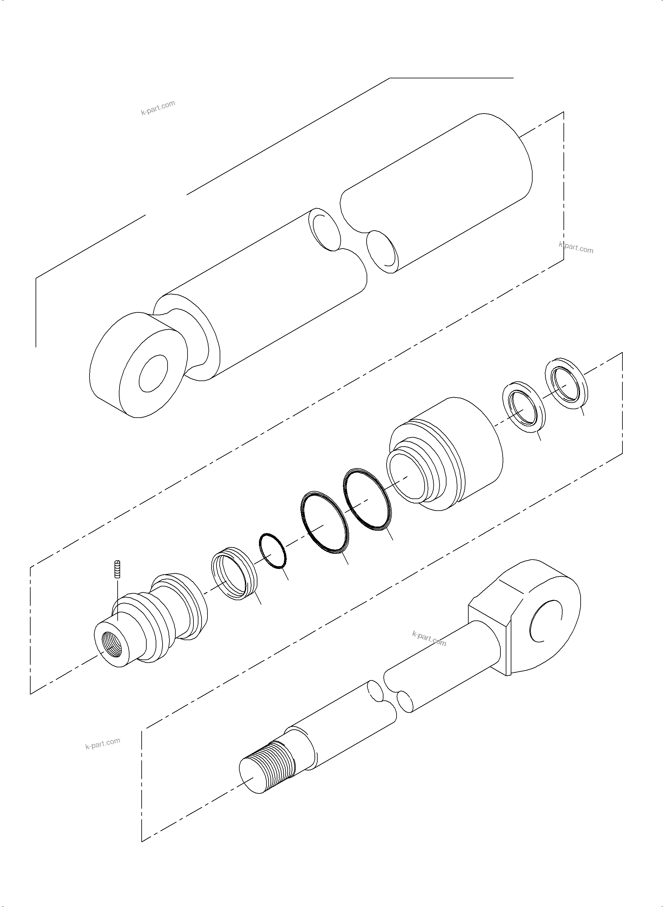 Komatsu parts book diagram for PC4000-6 S/N 08210: HYDRAULIC CYLINDER