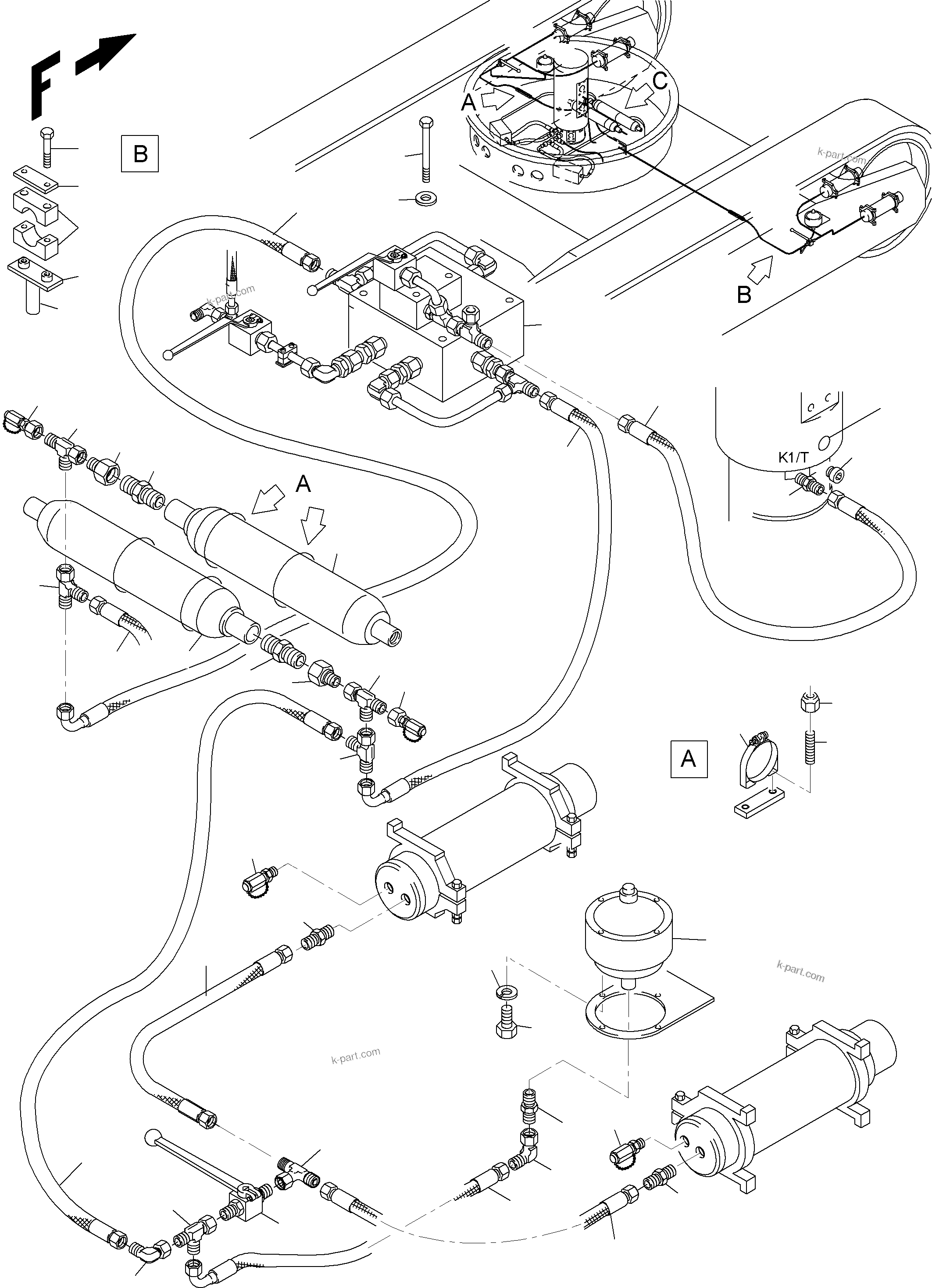 Komatsu parts book diagram for PC4000-6 S/N 08210: TRACK ADJUSTING