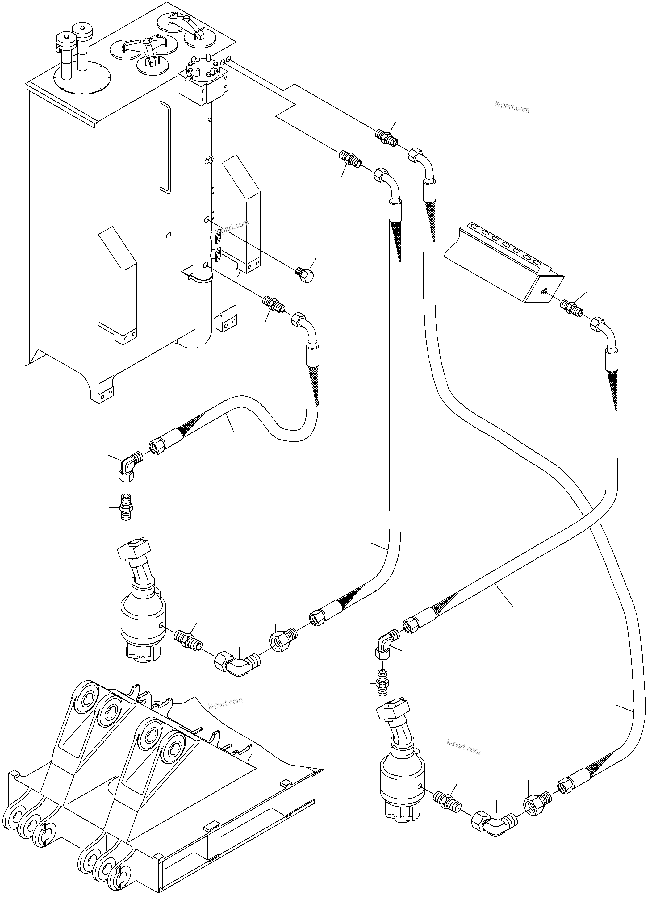Komatsu parts book diagram for PC4000-6 S/N 08210: LINES SLEW GEAR