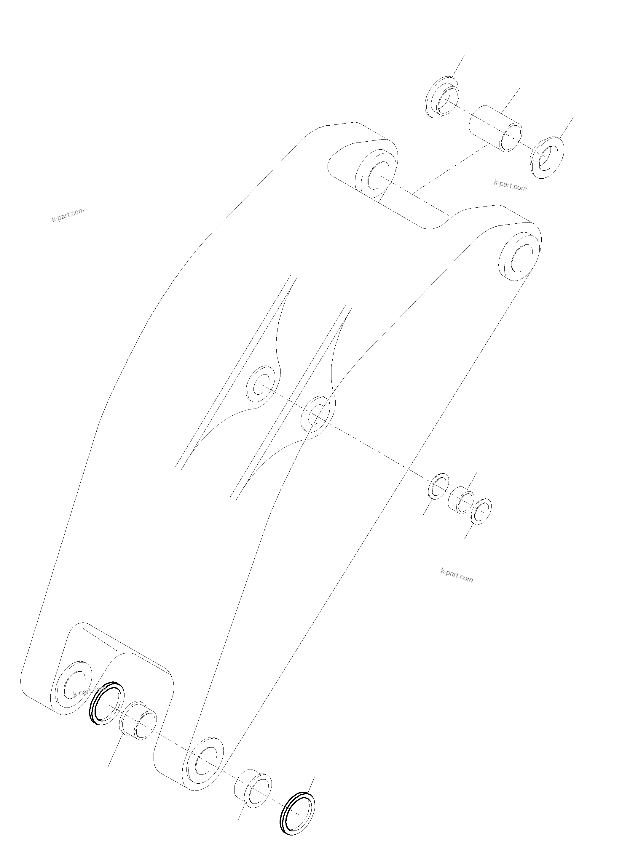 Komatsu parts book diagram for PC4000-6 S/N 08210: BULLCLAM BUCKET STICK 4,9 M