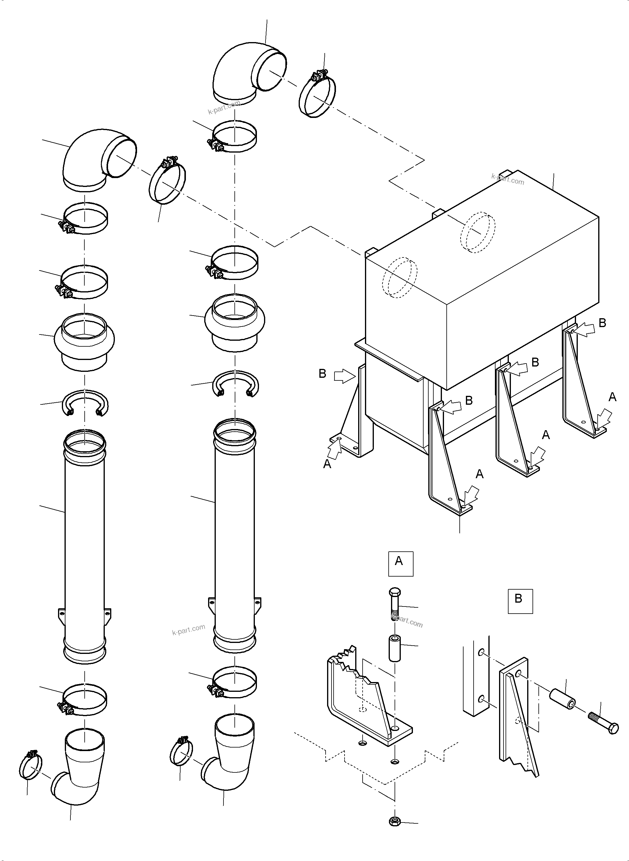 Komatsu parts book diagram for PC4000-6 S/N 08210: MOTOR AIR INTAKE