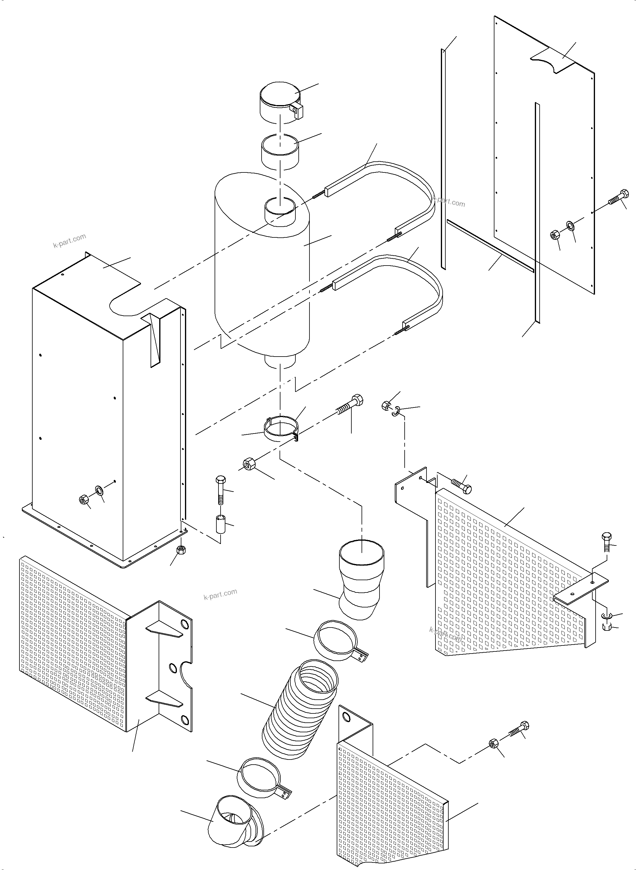 Komatsu parts book diagram for PC4000-6 S/N 08210: EXHAUST SYSTEM