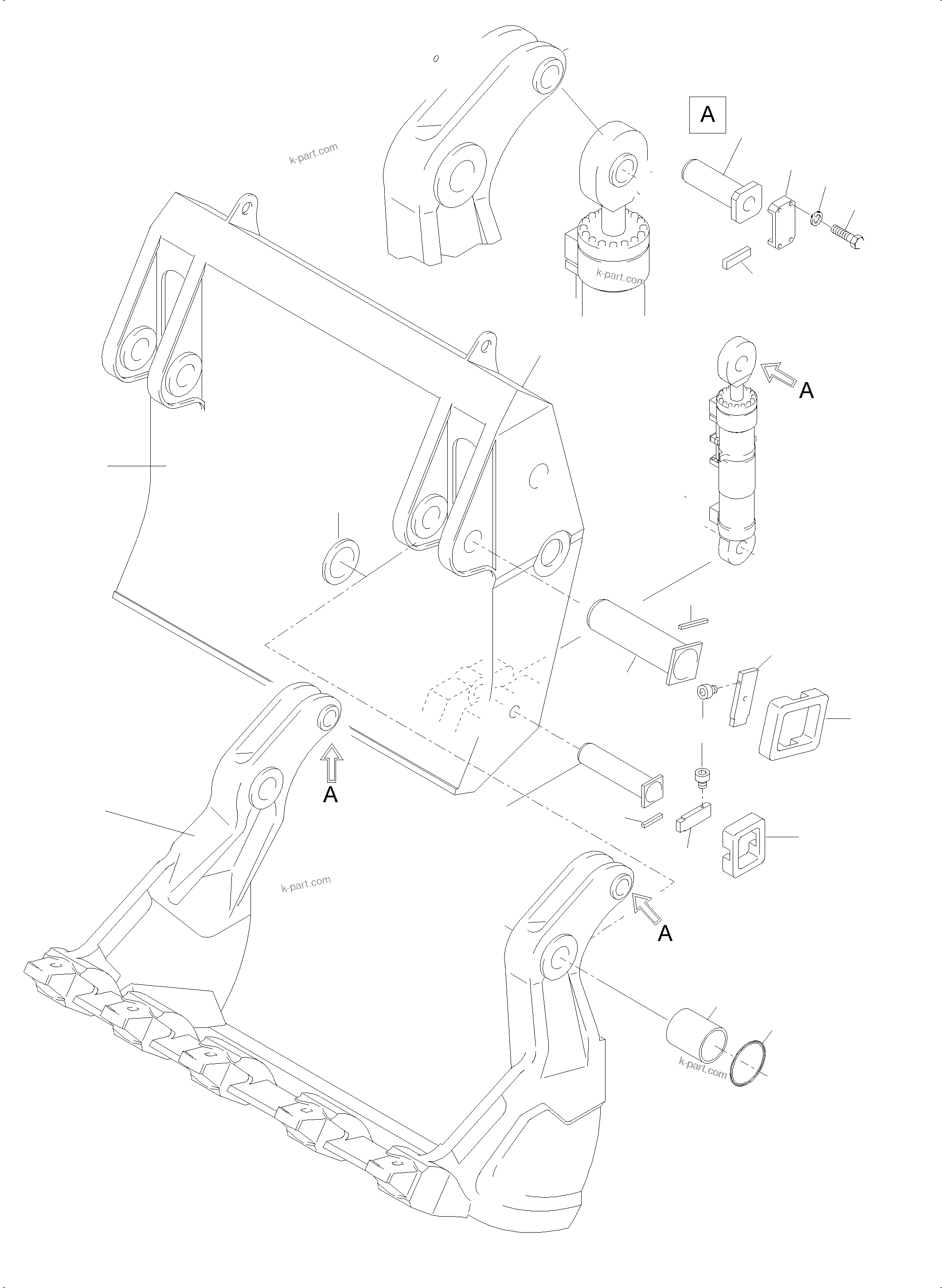 Komatsu parts book diagram for PC4000-6 S/N 08210: BULLCLAM BUCKET 24,0 CBM
