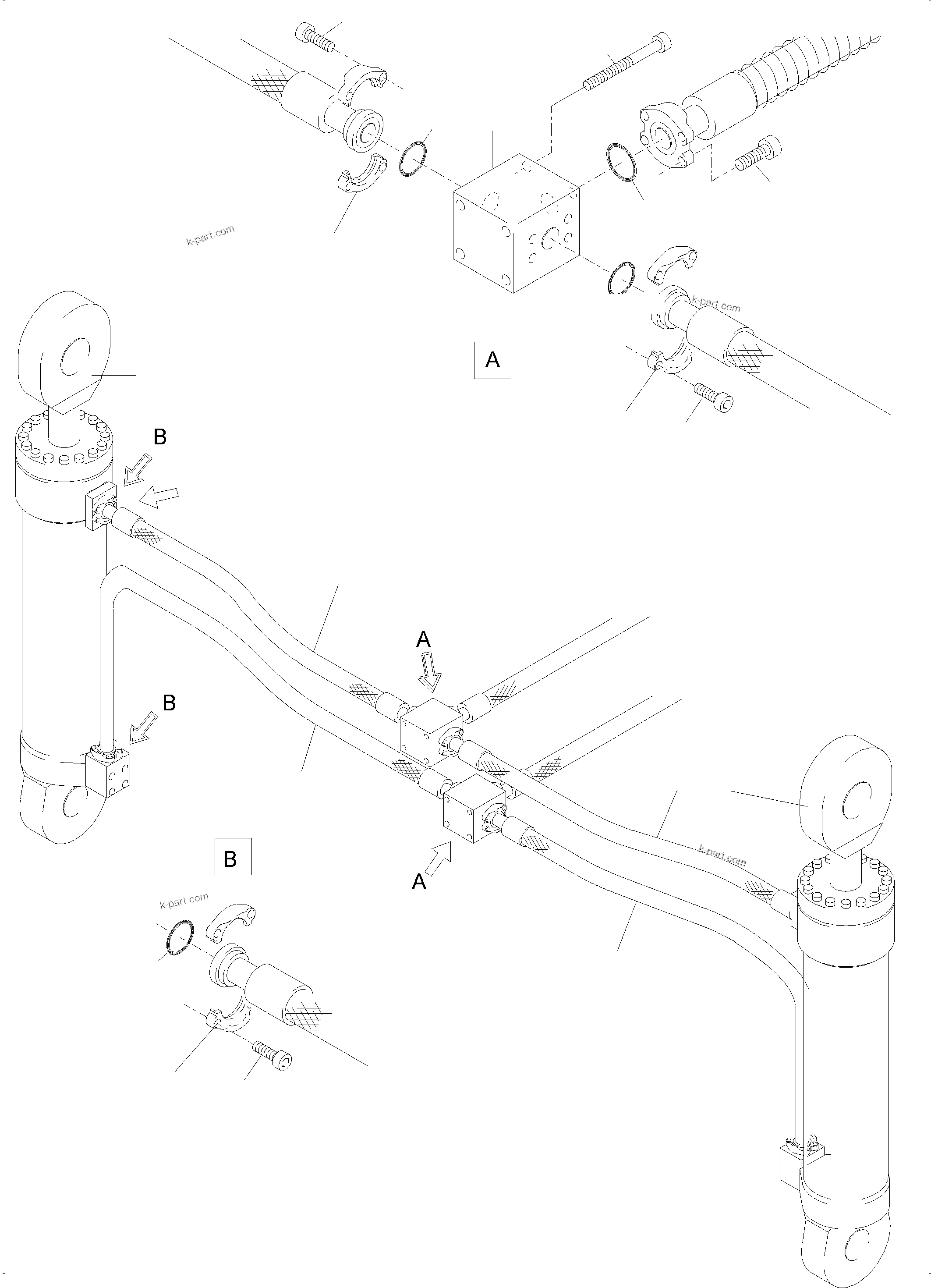 Komatsu parts book diagram for PC4000-6 S/N 08210: BULLCLAM BUCKET 24,0 CBM