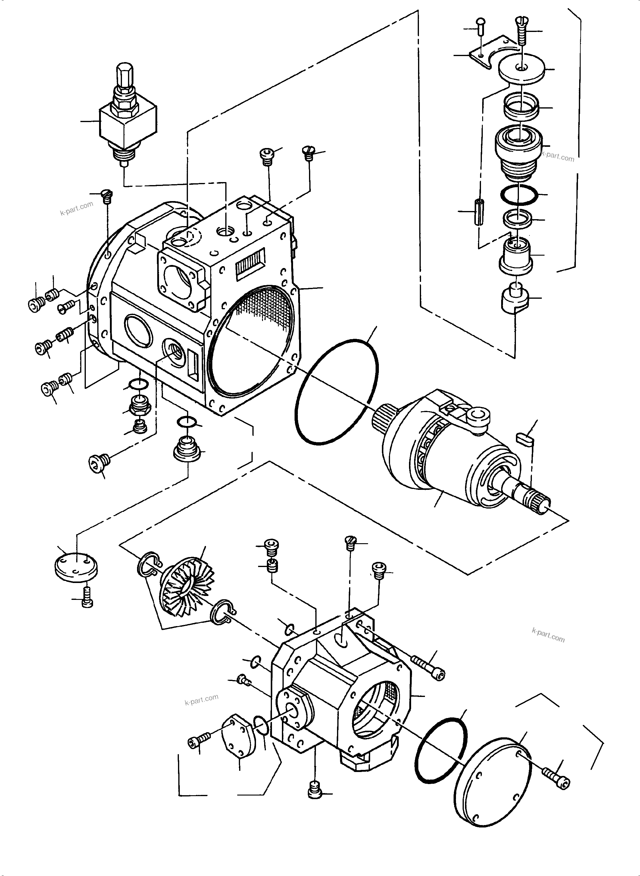 Komatsu parts book diagram for PC4000-6 S/N 08210: VARIABLE DISPLACEMENT PUMP