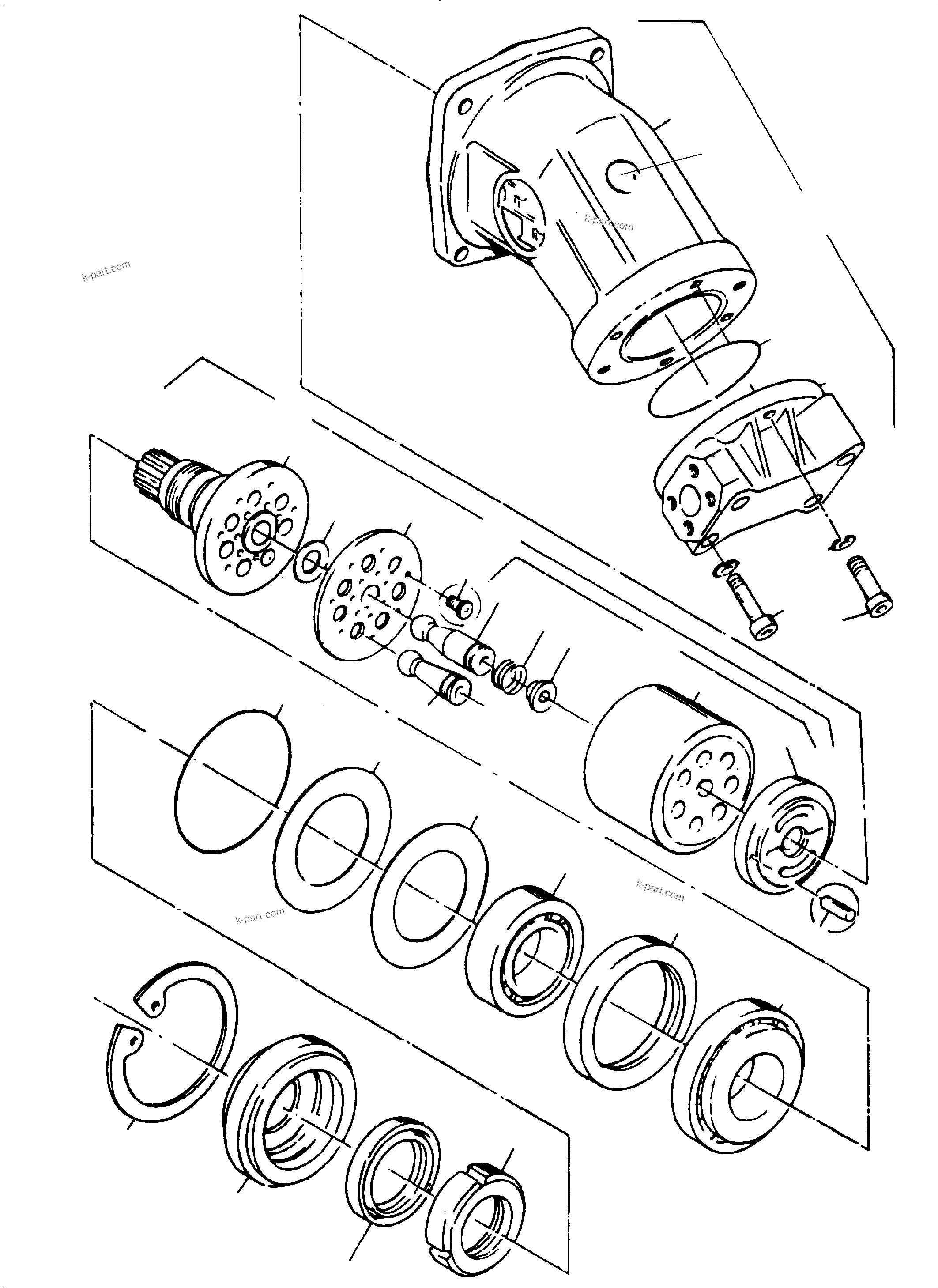 Komatsu parts book diagram for PC4000-6 S/N 08210: HYDRAULIC-MOTOR