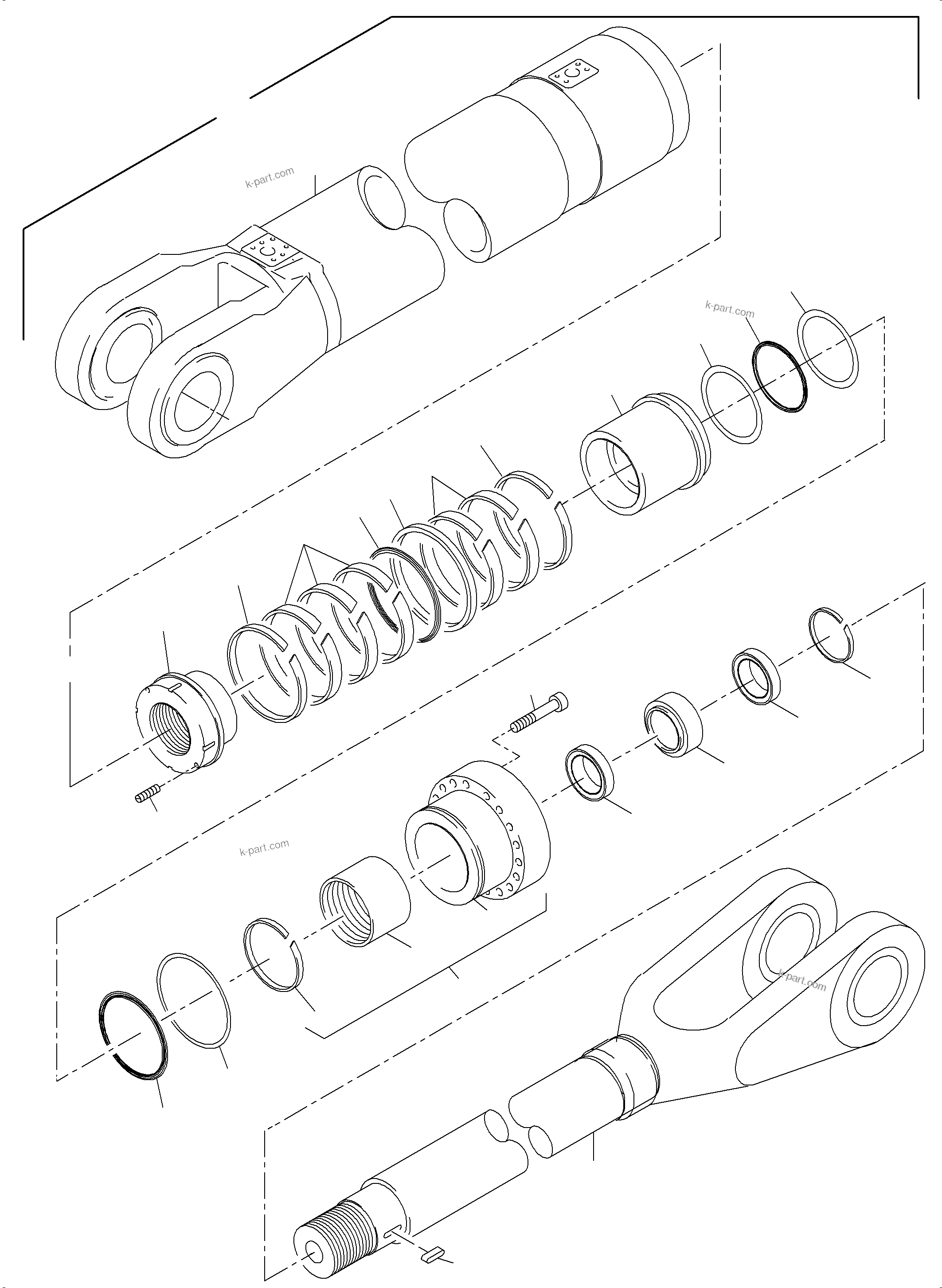 Komatsu parts book diagram for PC4000-6 S/N 08210: STICK CYLINDER