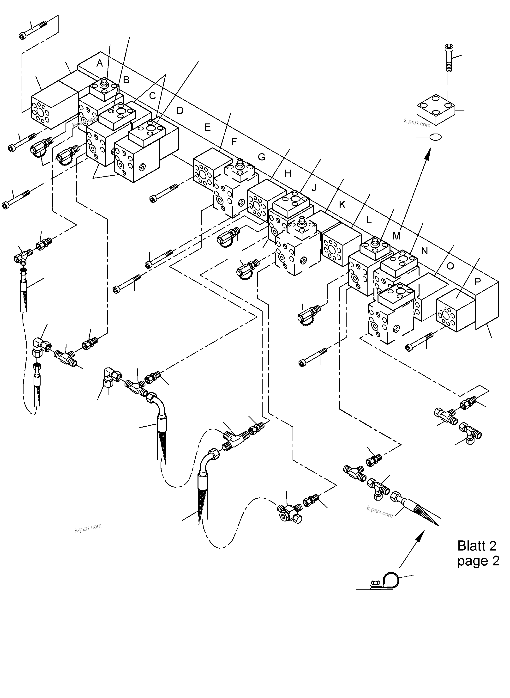Komatsu parts book diagram for PC4000-6 S/N 08210: MAINFOLD