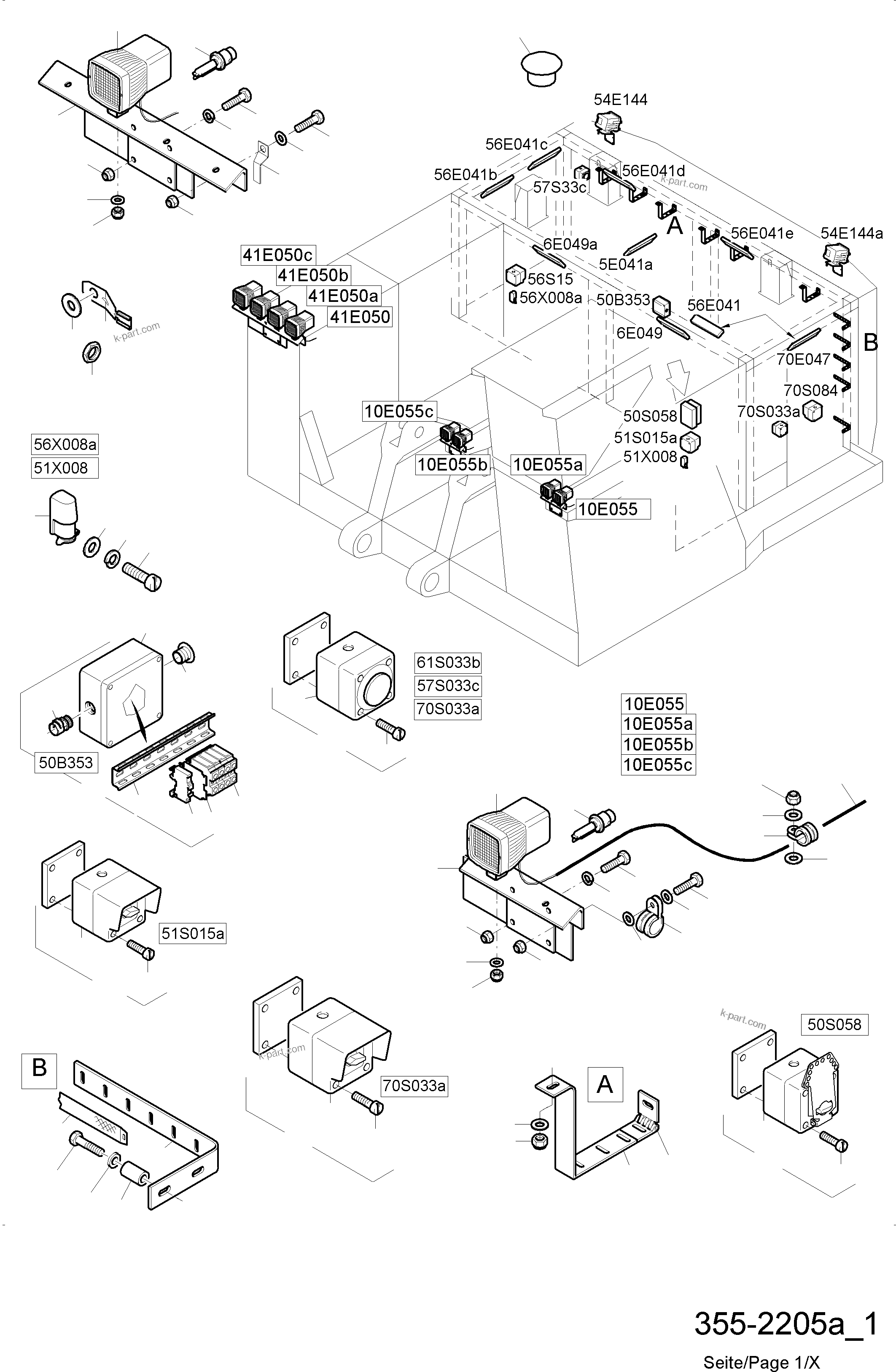 Komatsu parts book diagram for PC4000-6 S/N 08210: LIGHTING EQUIPMENT