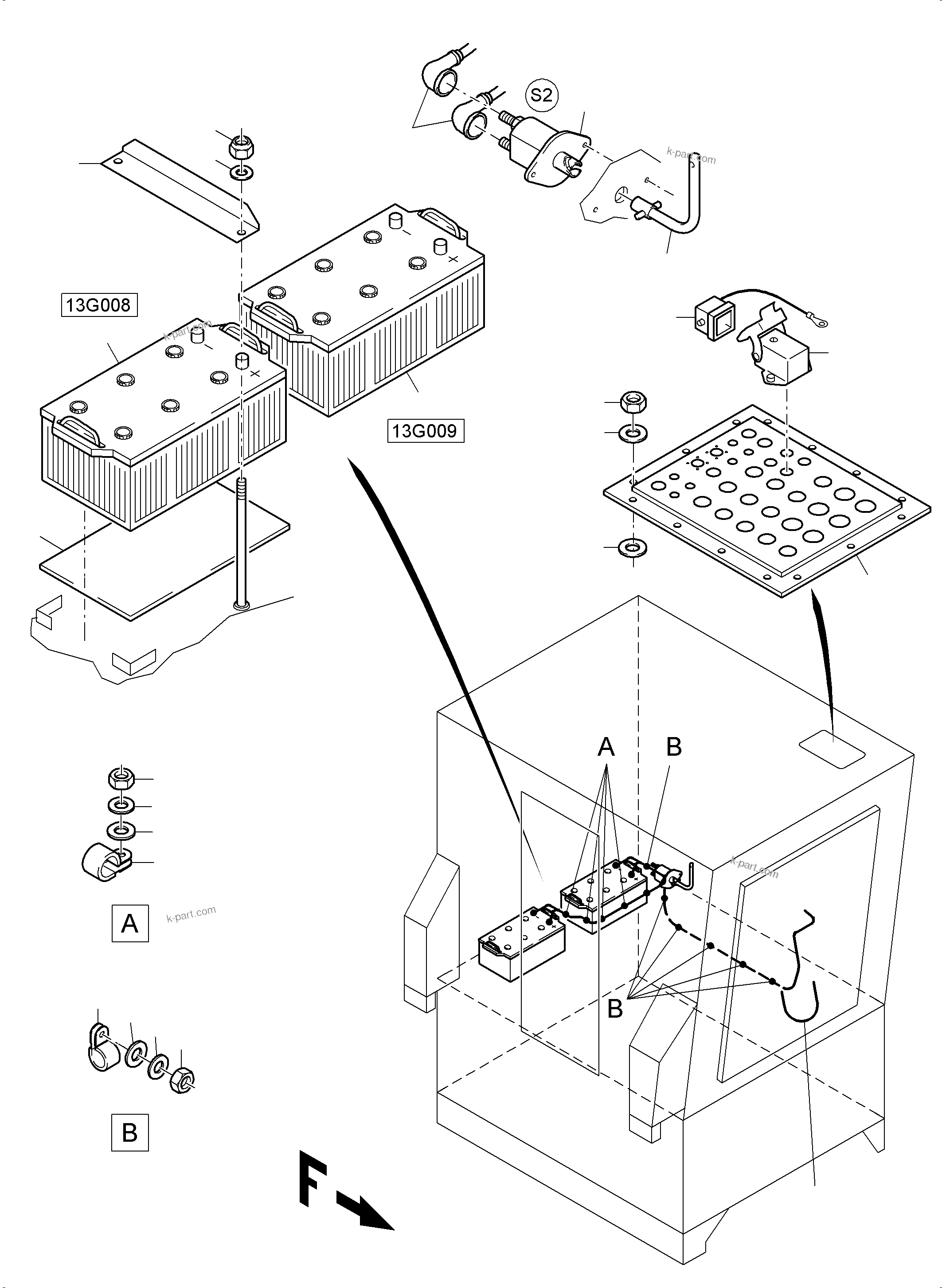 Komatsu parts book diagram for PC4000-6 S/N 08210: ELECTRIC - CAB SUPPORT
