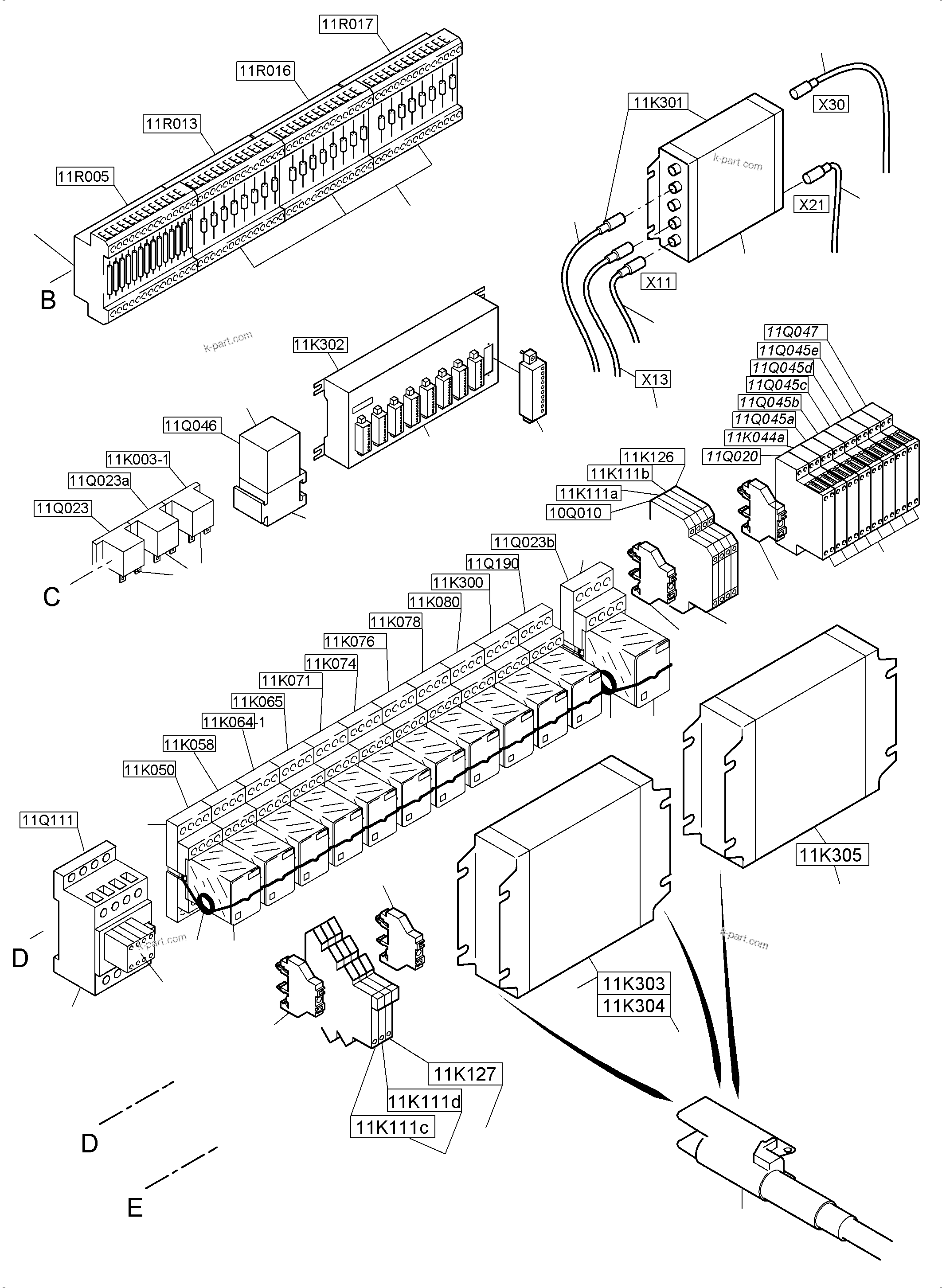 Komatsu parts book diagram for PC4000-6 S/N 08210: SWITCH FRAMING X2
