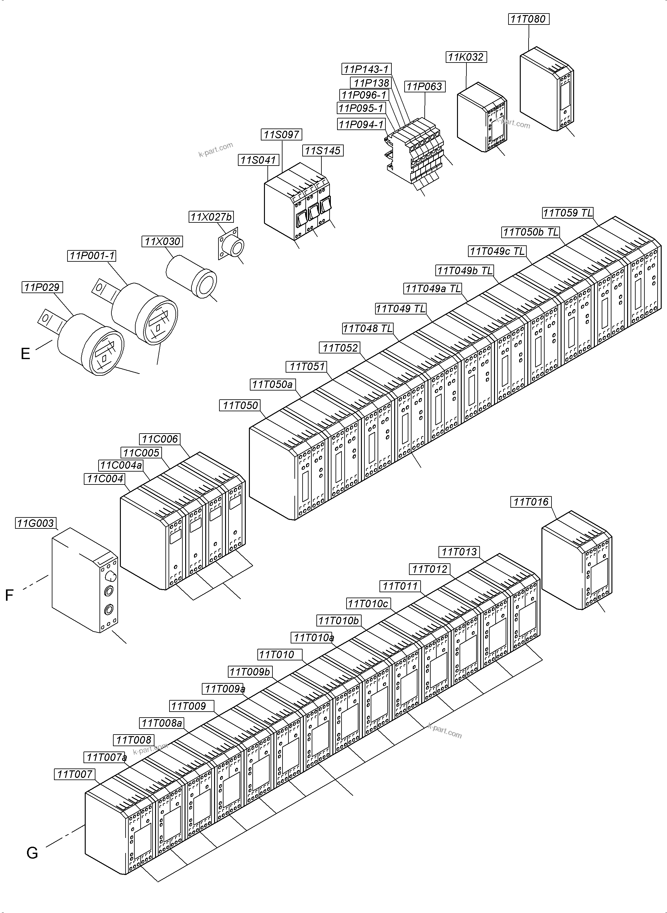 Komatsu parts book diagram for PC4000-6 S/N 08210: SWITCH FRAMING X2