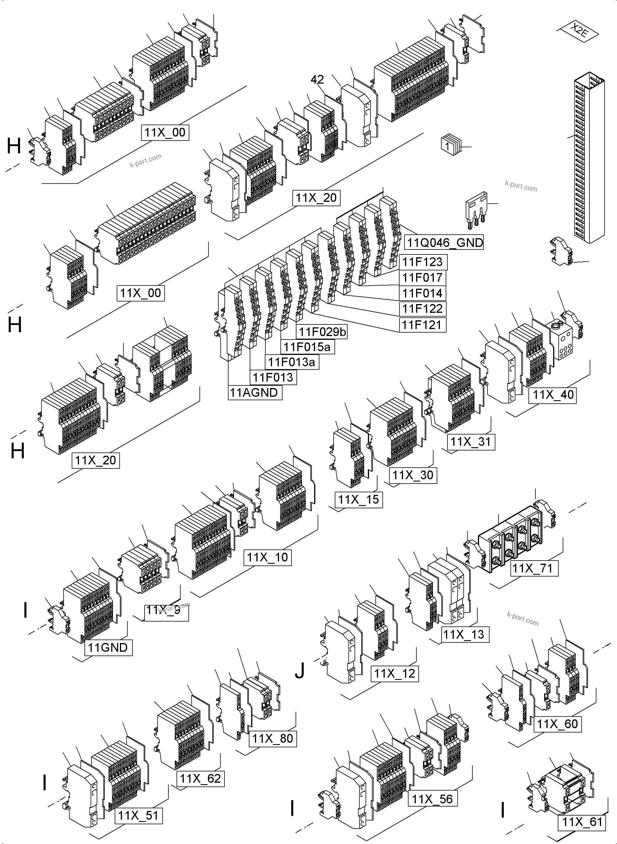 Komatsu parts book diagram for PC4000-6 S/N 08210: SWITCH FRAMING X2