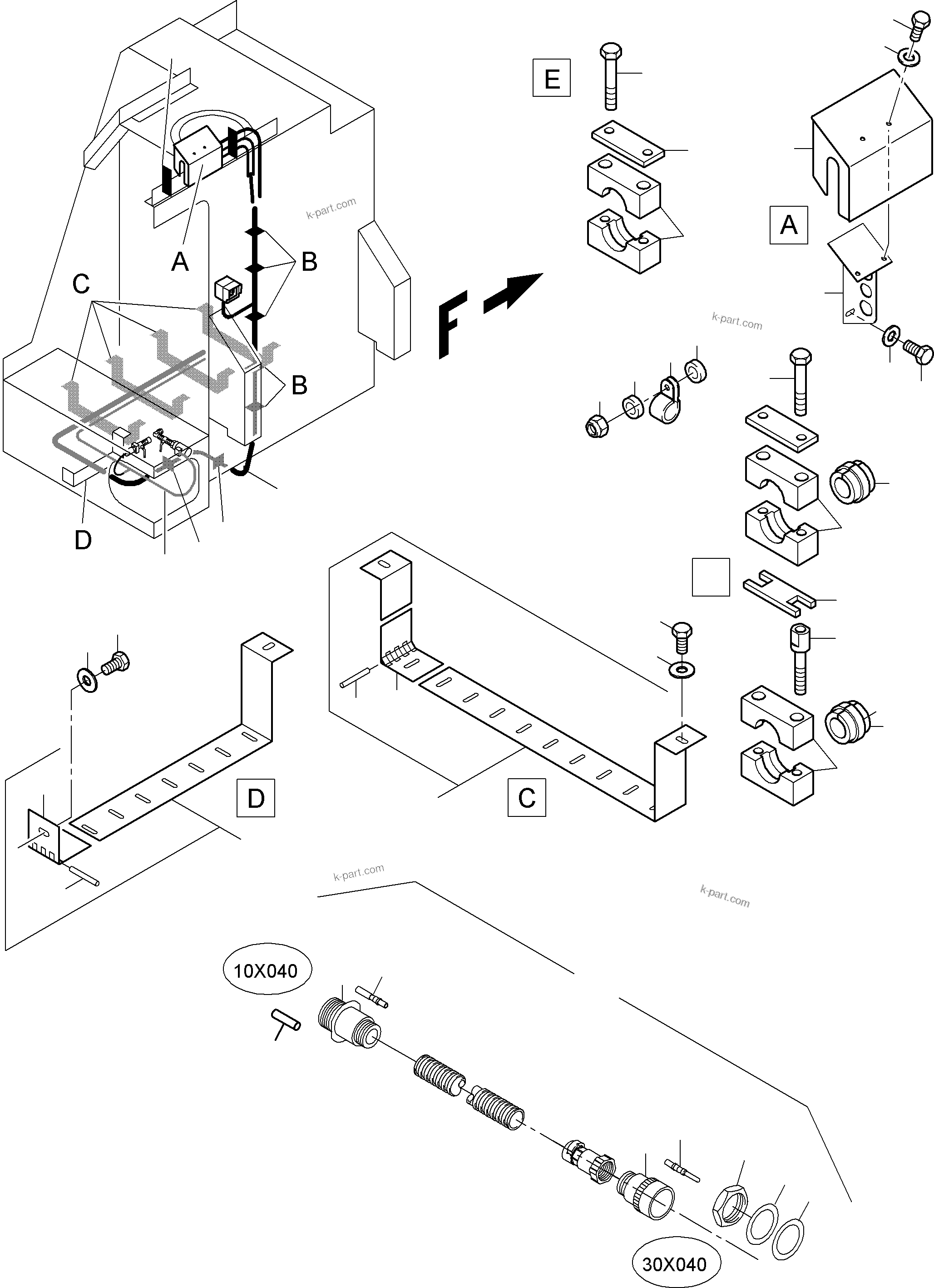 Komatsu parts book diagram for PC4000-6 S/N 08210: CABLES - TANK SENSOR