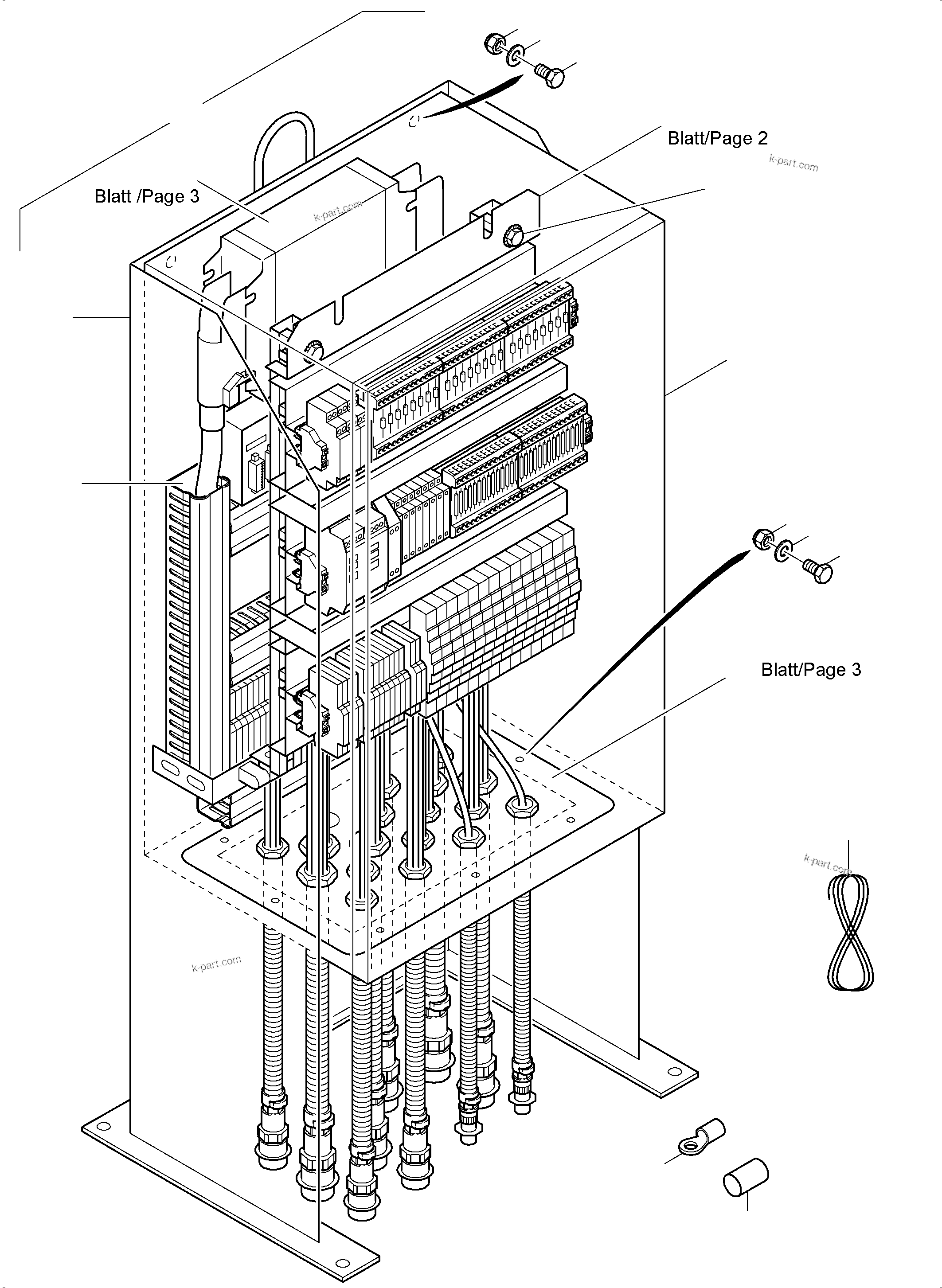 Komatsu parts book diagram for PC4000-6 S/N 08210: SWITCH CABINET ORT 51