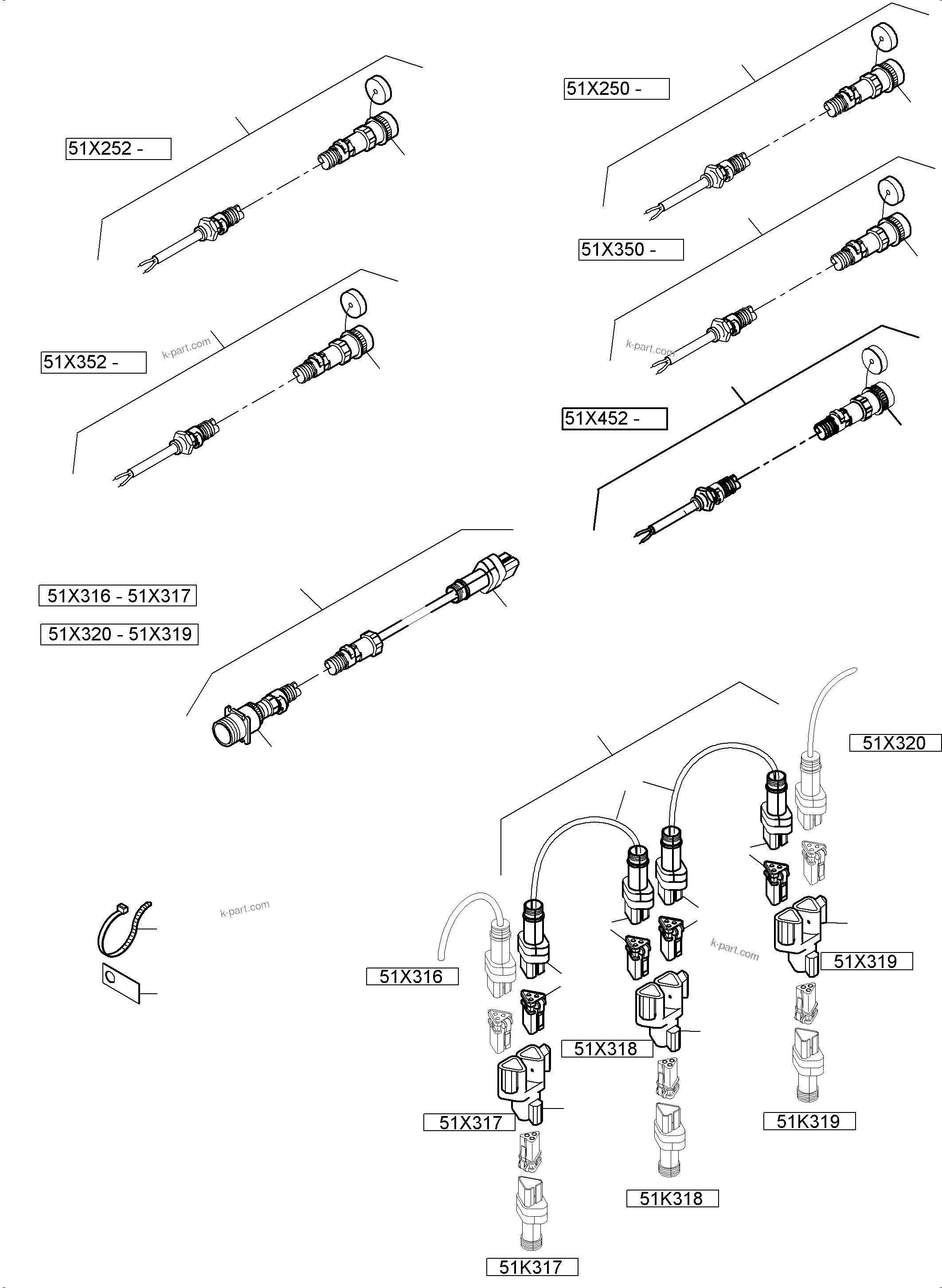 Komatsu parts book diagram for PC4000-6 S/N 08210: SWITCH CABINET ORT 51