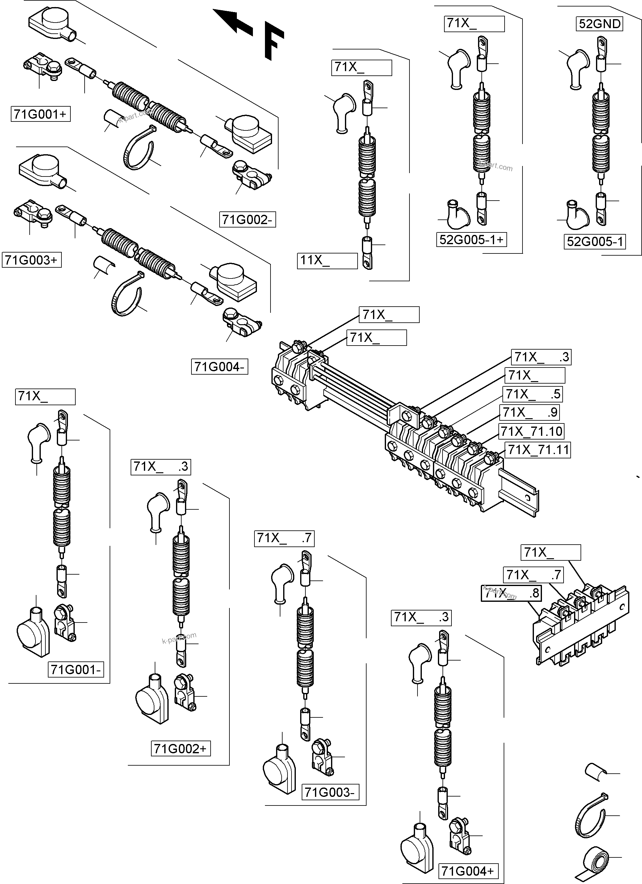 Komatsu parts book diagram for PC4000-6 S/N 08210: BATTERIES WITH CABLES