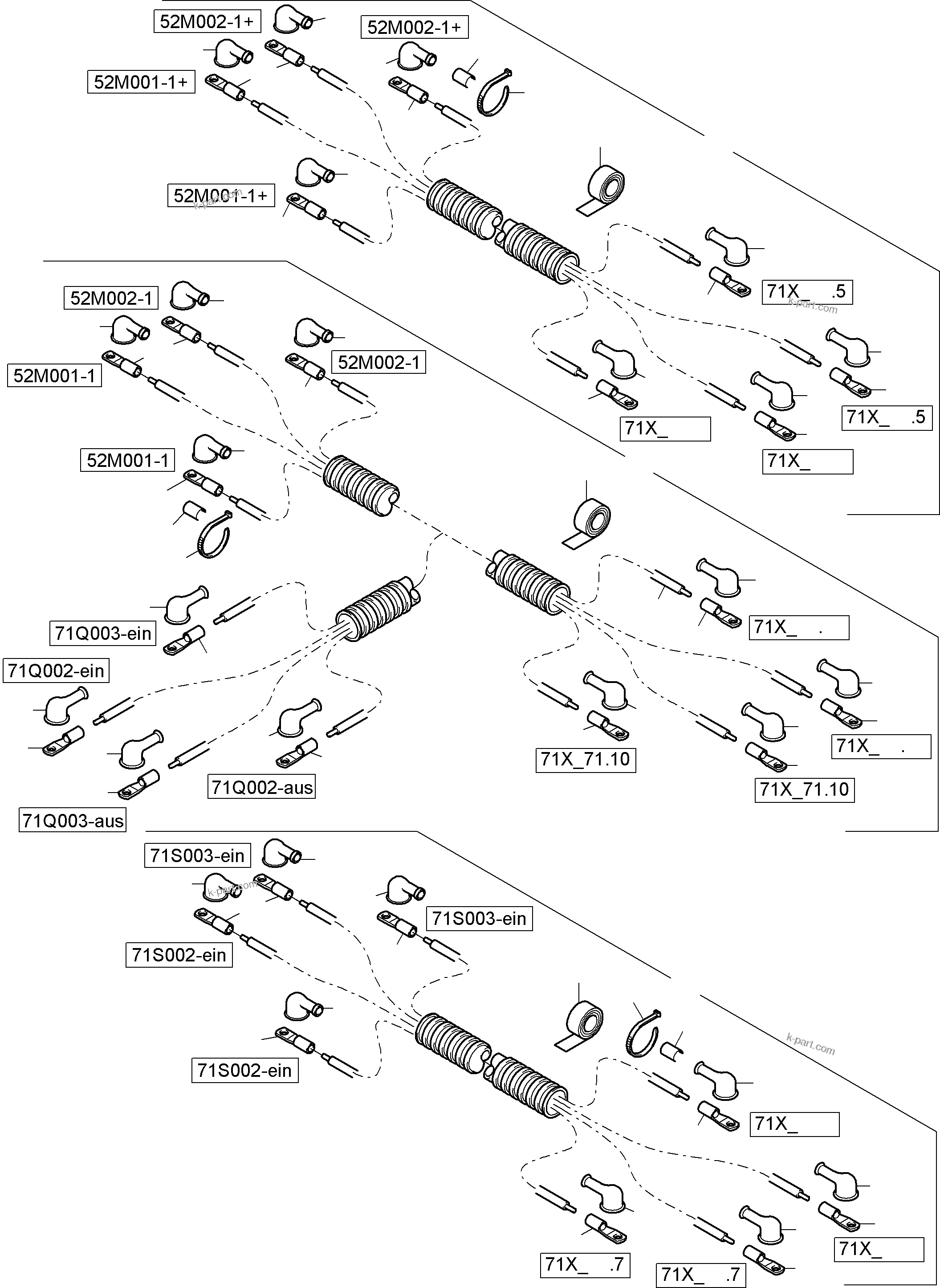 Komatsu parts book diagram for PC4000-6 S/N 08210: BATTERIES WITH CABLES